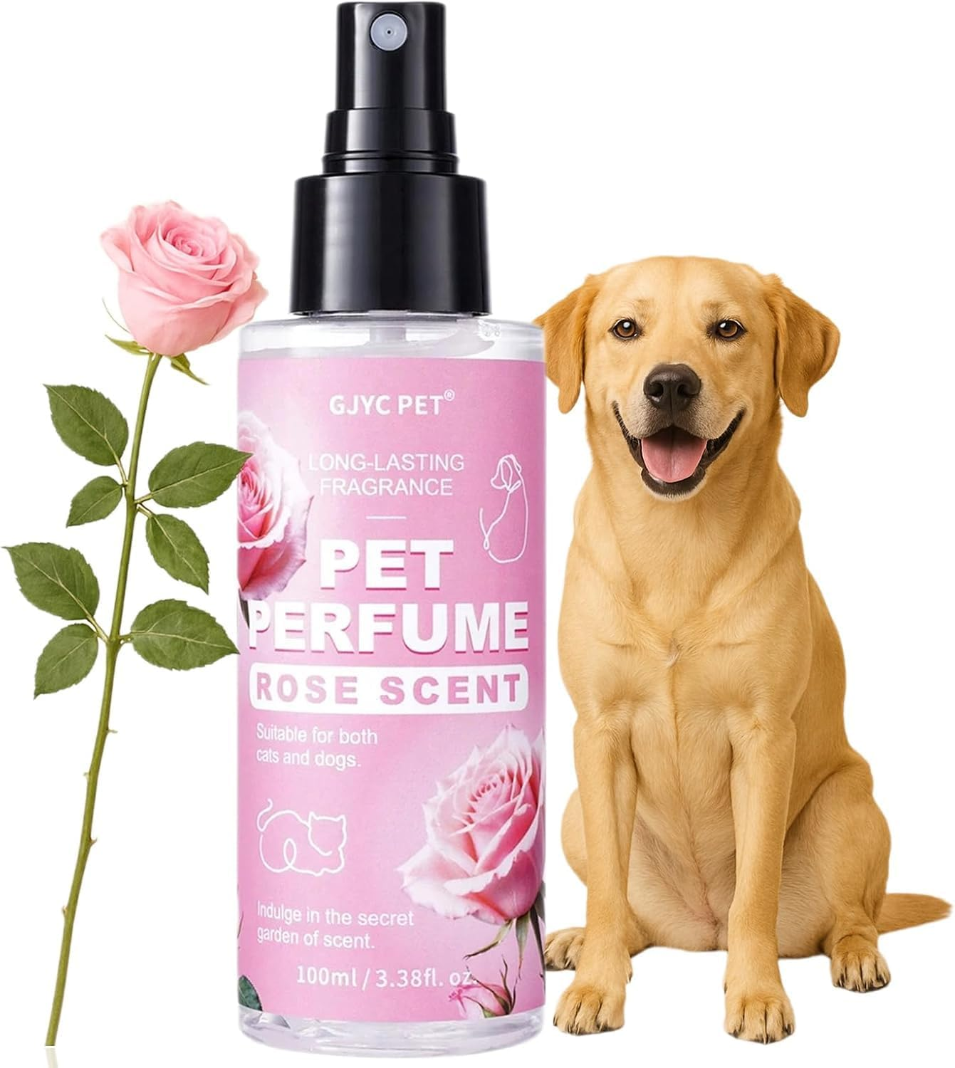 Natural Pet Cologne | Perfume for Dogs & Cats Premium Grooming Spray Long-Lasting Rose Scent Deodorizing Conditioning & Odor-Eliminating for All Coat Types image number 6