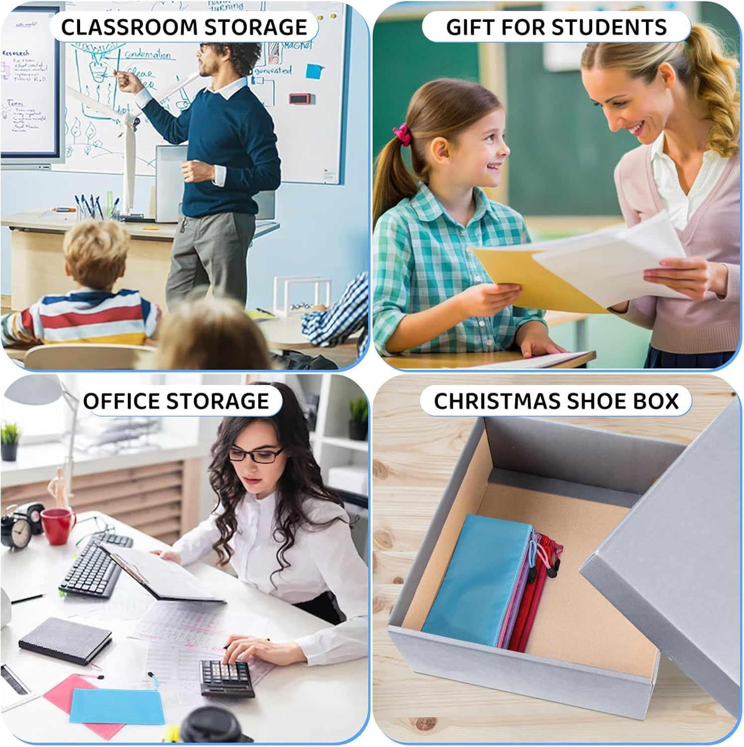 48Pcs Zipper Pencil Pouches Waterproof Pencil Cases Small Organizing Bags Pencil Pouch Bulk for Office Supplies, Kids,Cosmetics,Travel Accessories Stationery 12 Colors - 48Pcs image number 3