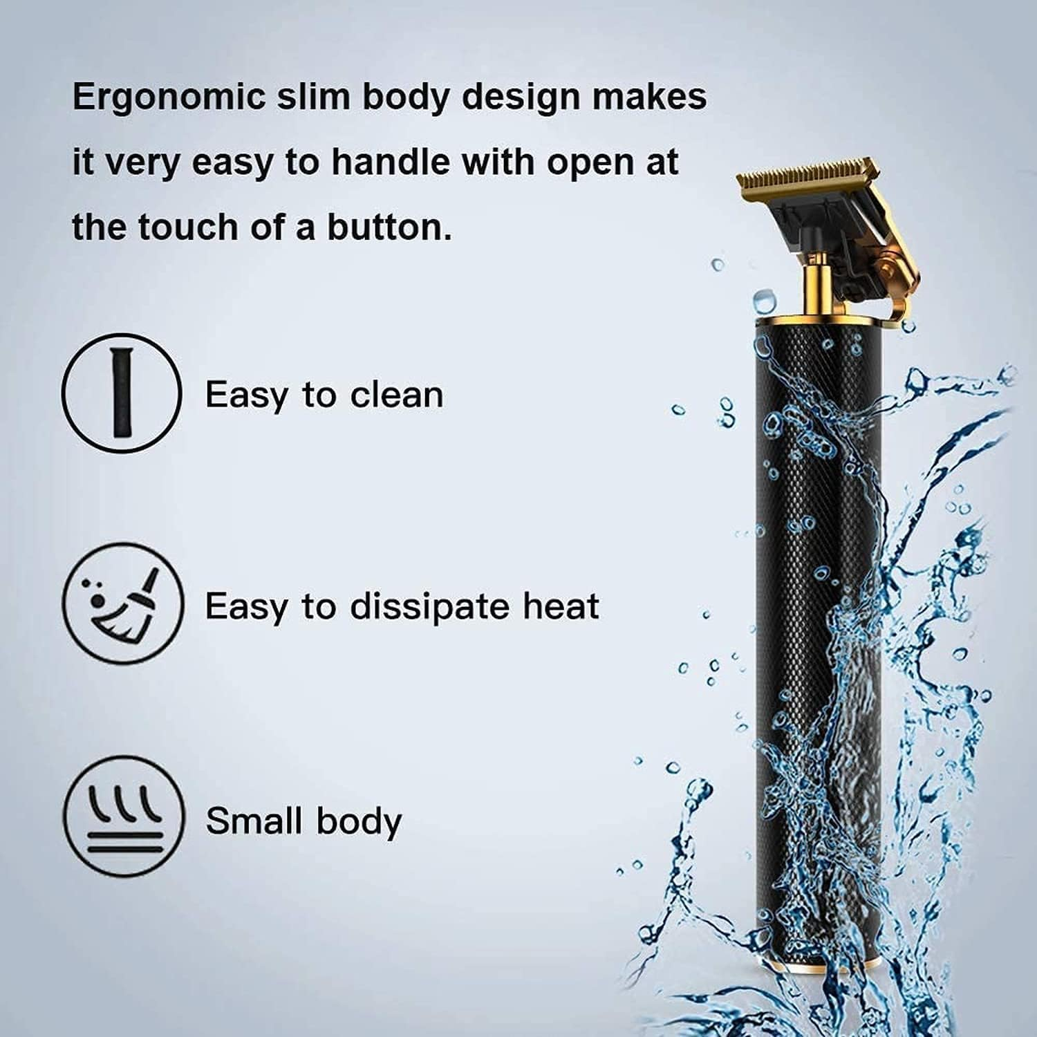 Hair Clippers for Men, 2024 Upgraded Zero Gapped Professional Hair Trimmer Cordless Rechargeable with Hair Cutting Kits, T Blade Beard Trimmer for Men (Black) image number 3