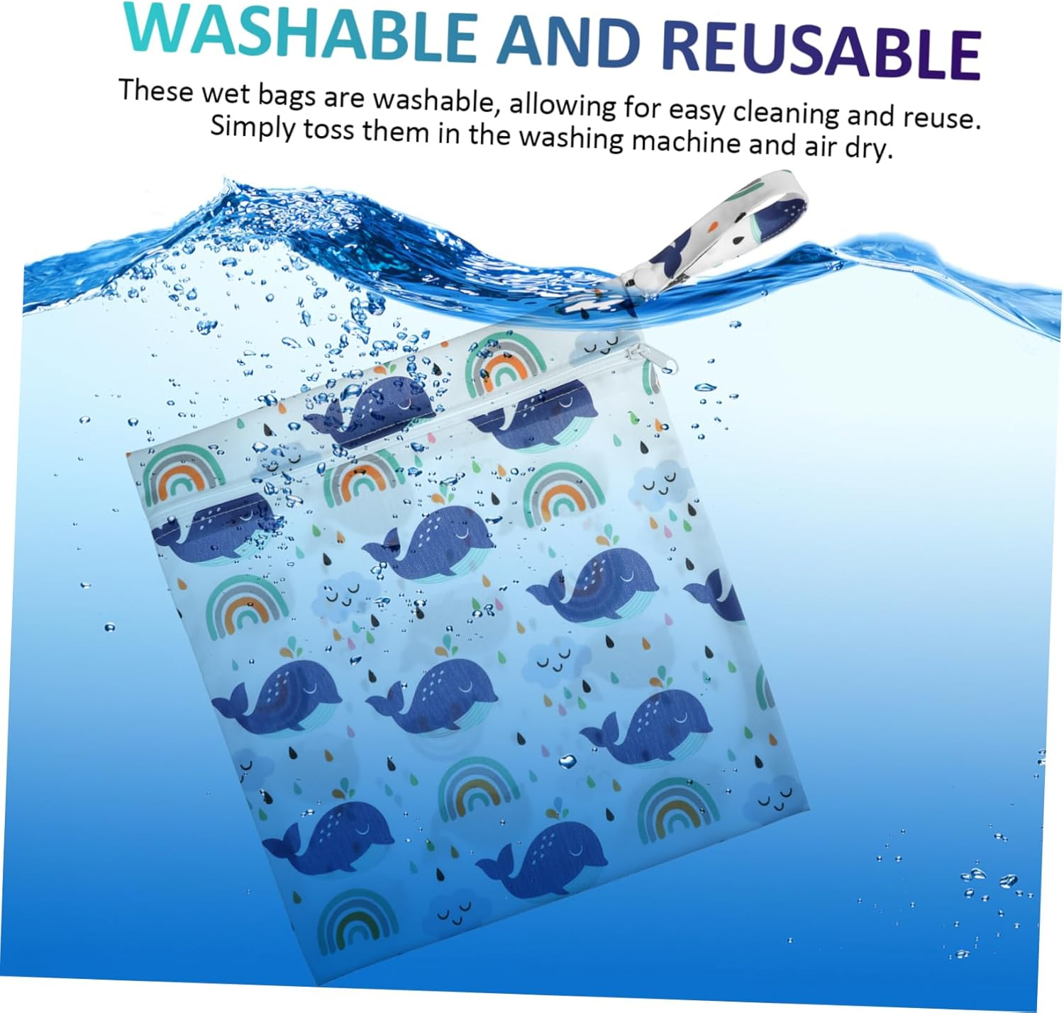 Ifundom 2Pcs Cartoon Pattern Diaper Bag Organiser Pouches Nappy Bin Bags for Wet Wipes Swimsuits image number 4