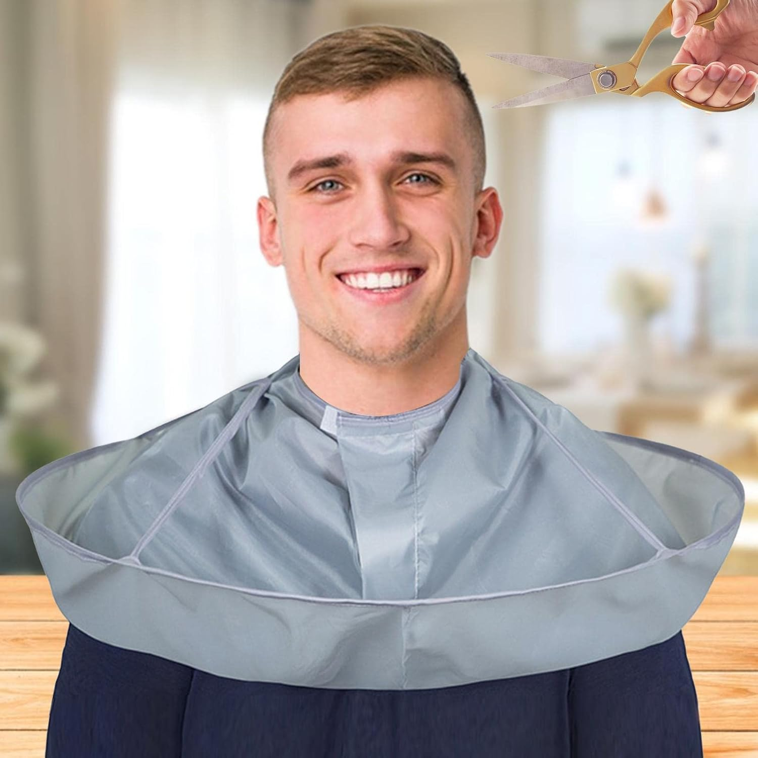 Djowyh Hairdressing Capes Hair Cutting Cape Umbrella 60 Cm Haircut Umbrella Catcher Hairdressing Styling Cape Hairdressing Accessories for Men and Women, Tri-Fold Barber Cape, Siehe Beschreibung image number 6