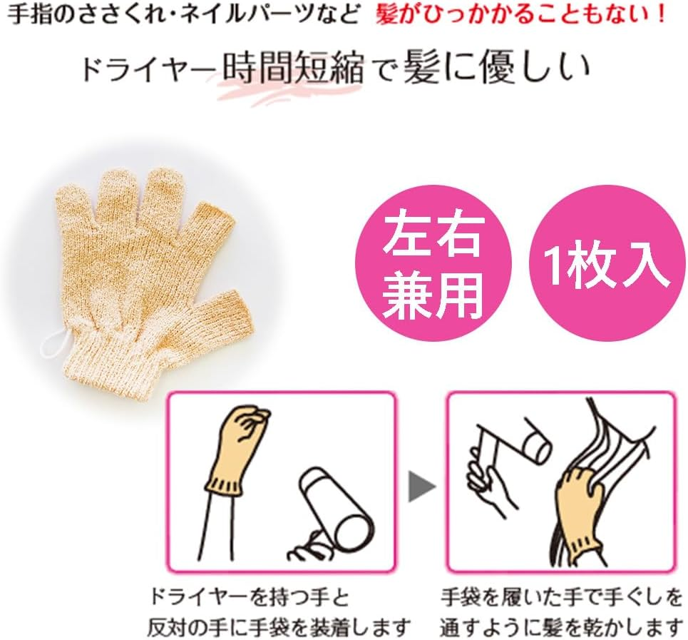 Fuji Pax Sales Two-Finger Towel Dry Gloves (Dryer Time Shortening Gloves) image number 4