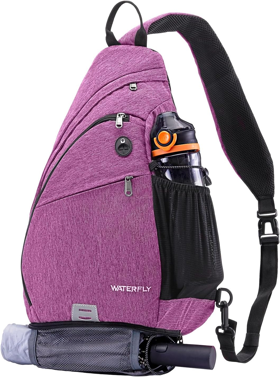 WATERFLY Sling Bag Crossbody Backpack: over Shoulder Daypack Casual Cross Chest Side Pack