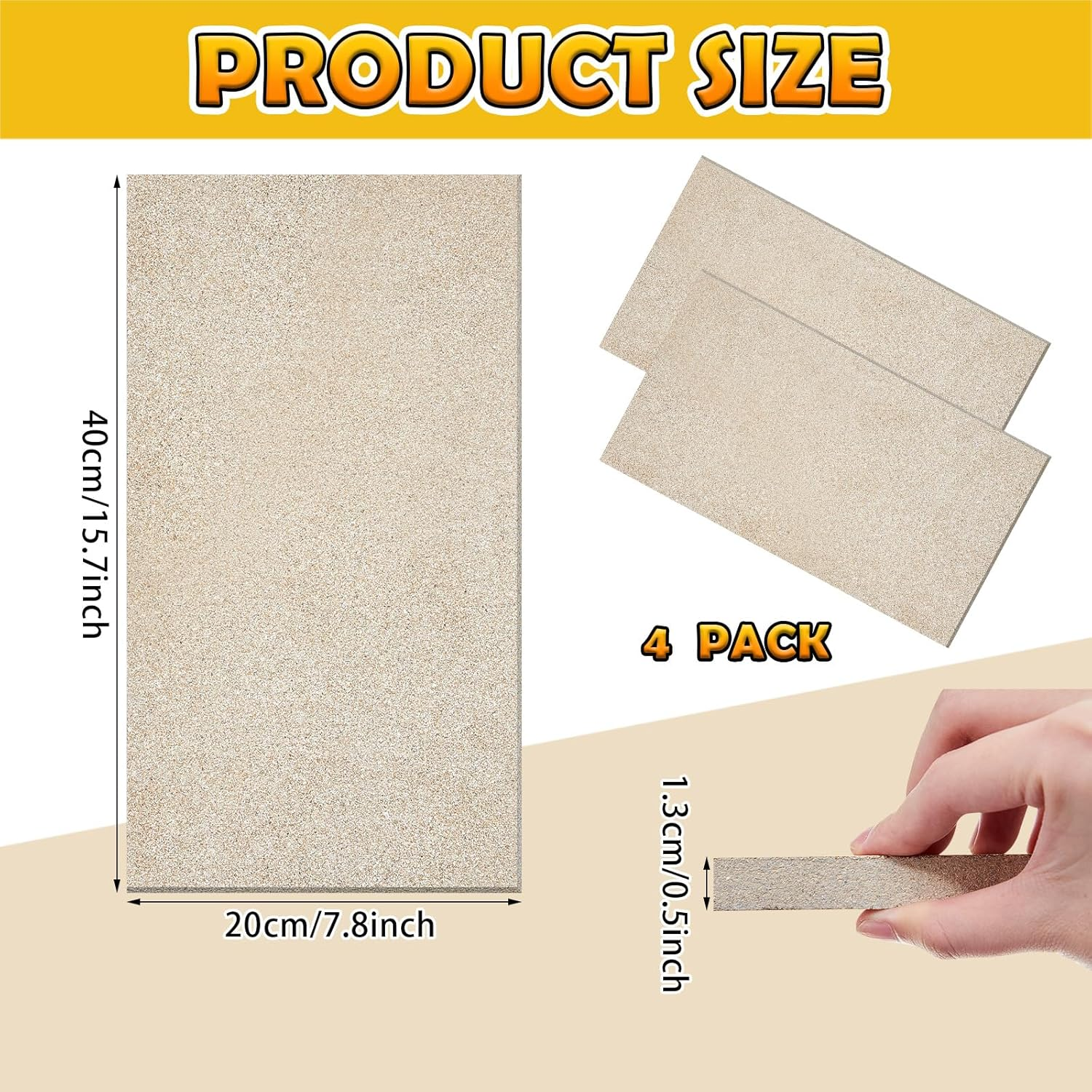 Sasylvia 4 Pcs Quadrafire Baffle Board 2100F Firebrick Wood Stove Fireboard Insulation Fireplace Replacement Parts for Heating Hearth Oven Forges Kilns, 9.5 X 15.5 Inch image number 3