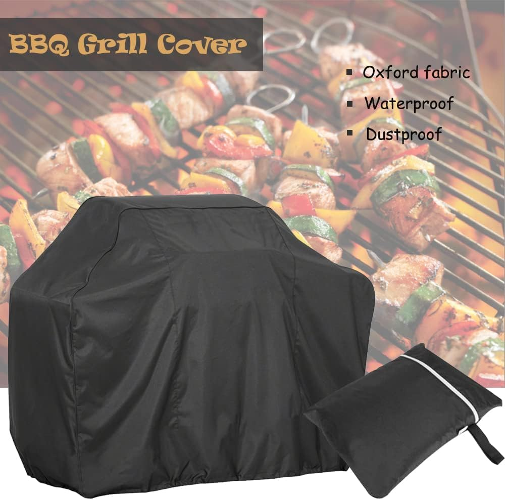BBQ Grill Cover, 75 Inch Waterproof Burner Gas Grill Cover, Patio Barbecue Grill Cover for Char Broil, Windproof & Uv-Resistant, Gas Smoker Cover with Adjustable Drawstring (75X28X46Inch) image number 4