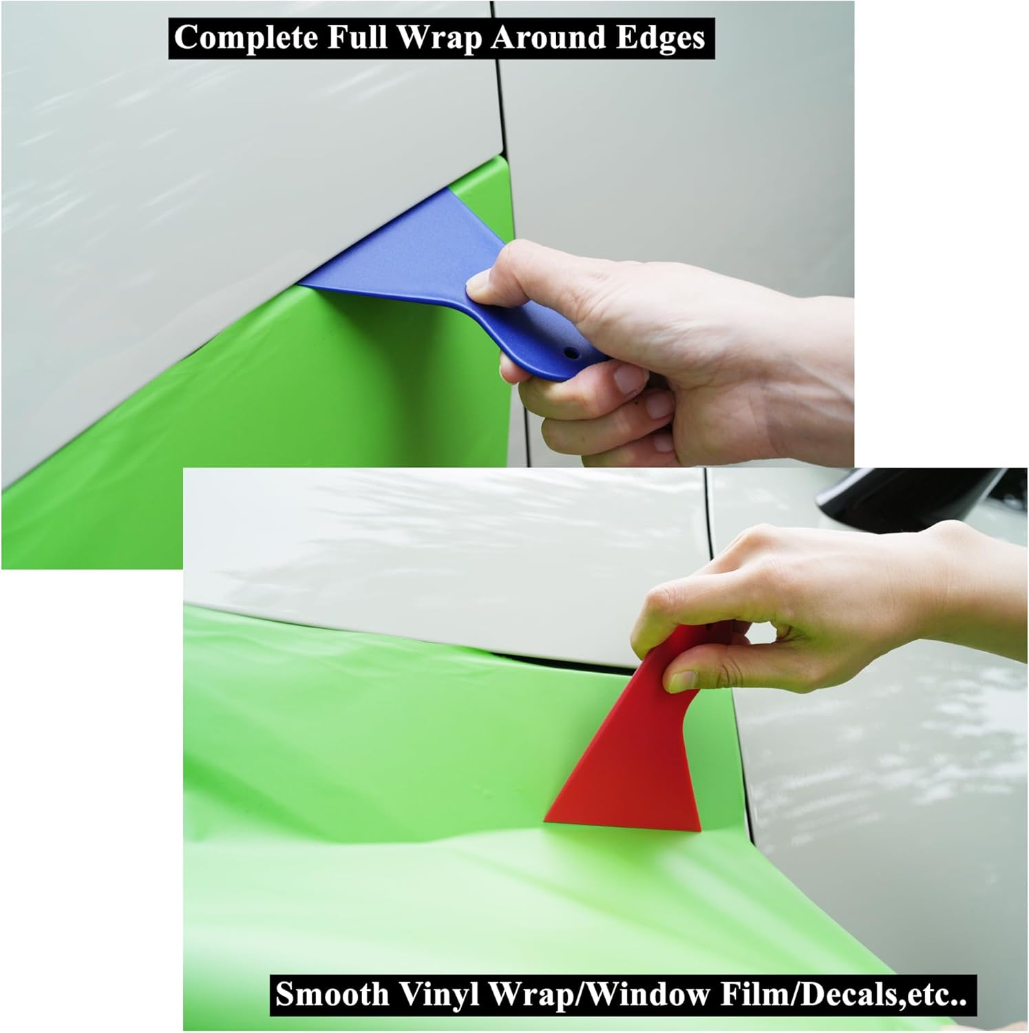 Umaki Vinyl Wrap Squeegee Car Body Filler Spreaders Paint Scraper Decal Applicator Plastic Small Scraper Set Window Tint Squeegee, Wallpaper Smoothing Tool, (15Piece,Three Colors) image number 2