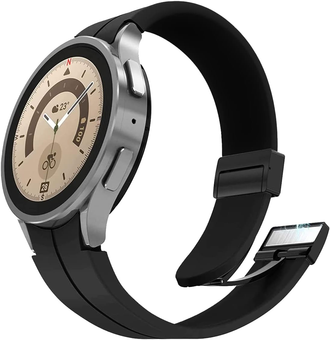 Reayou Magnetic Band for Samsung Galaxy Watch Fe,Watch 7/6/5/4(40/44Mm),6 Classic(43/47Mm),5 Pro(45Mm),4 Classic(42/46Mm),Soft Silicone Sport Bracelet Wristband Strap for Samsung Smartwatch image number 5