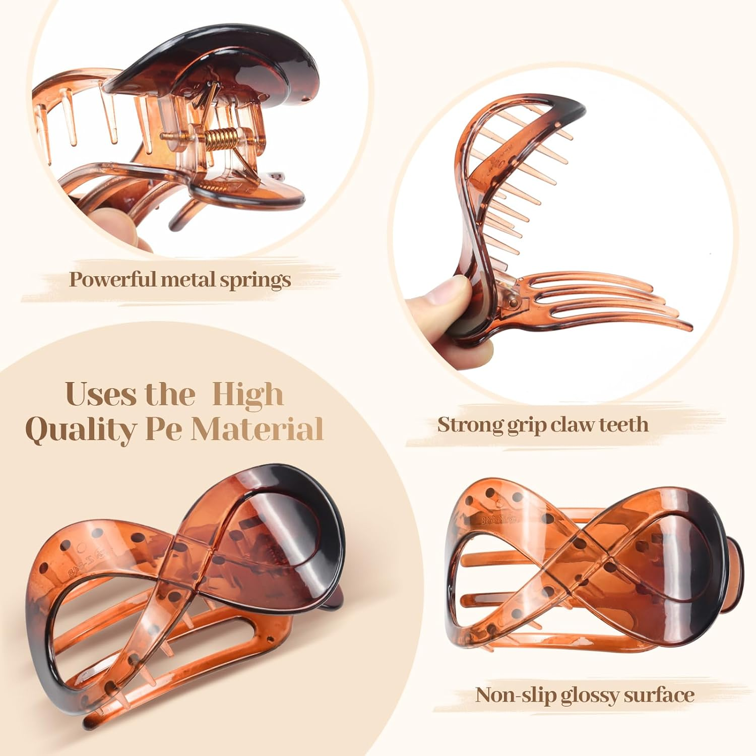 PROPOG 4 Pcs Hair Clip Large image number 1