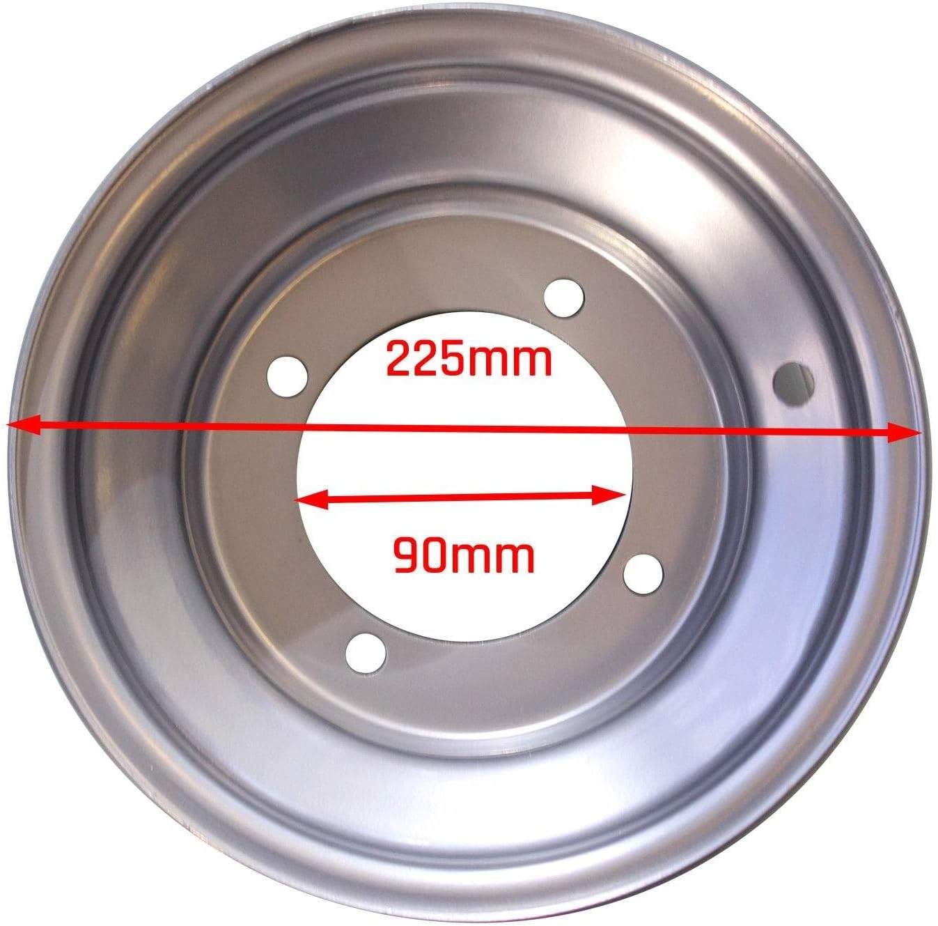 TDR 8 Inch Rear Rim for ATV Quad Bike Dune Buggy Ride-On Mowers Go Kart Trailer - 4 Bolt Holes, 18X9.5-8" Size image number 2