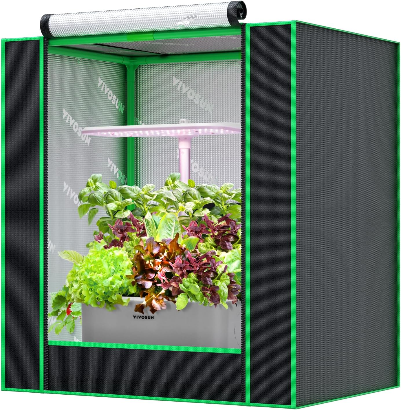 VIVOSUN Small Grow Tent for Aerogarden, Hydroponics Growing System, 20''X14''X21'' Highly Reflective Mylar Indoor Grow Tent with Sealed Bottom Design, Ventilation Window and Cable Hole Port image number 3