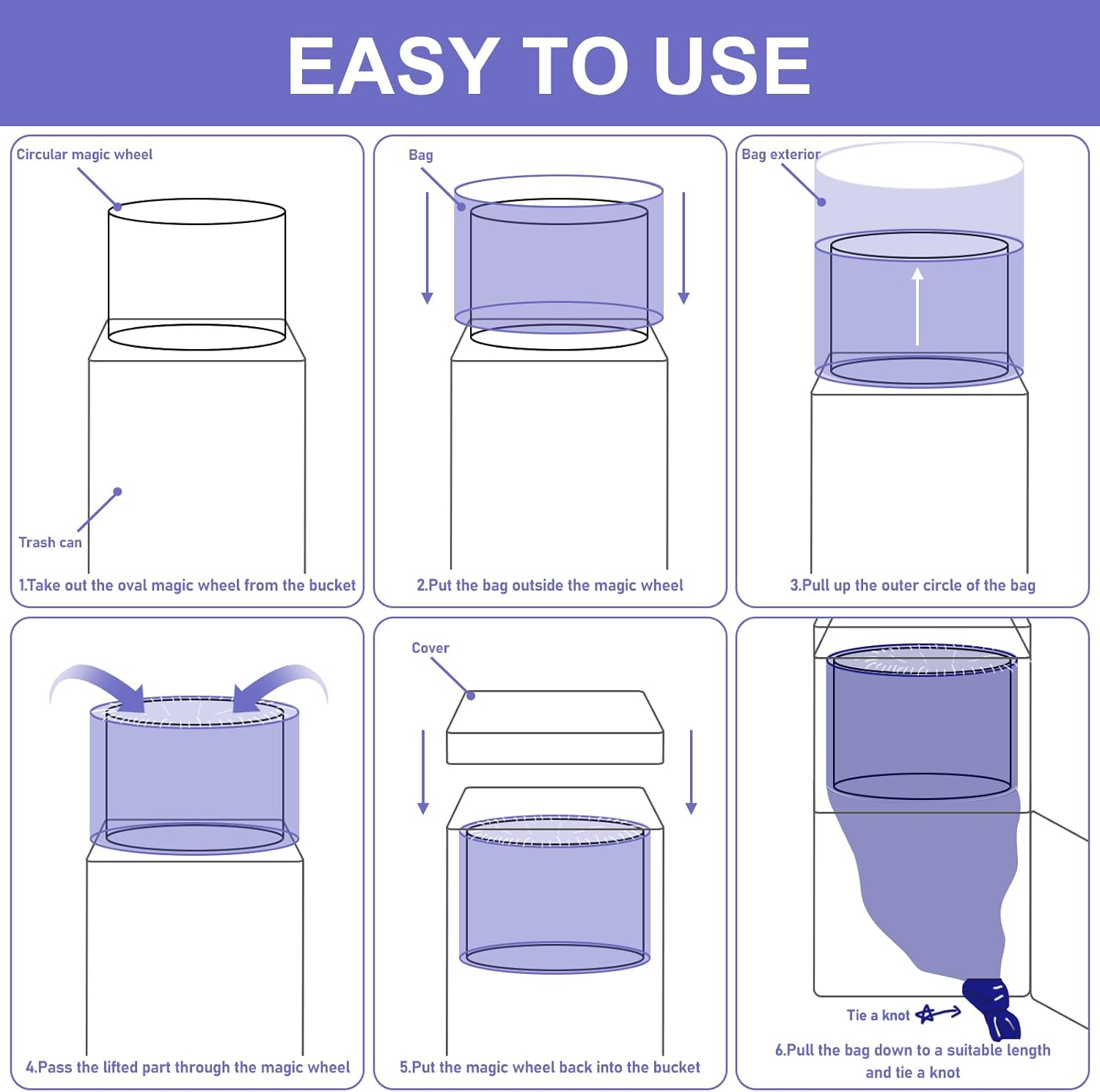 Pack of 6 Nappy Bin Refill Film Compatible with Basket, 16 L Refill Bag, Refill Film, Nappy Bin, Rubbish Bag, Nappy Bag, 12 M Long Nappy Disposal Bags image number 1