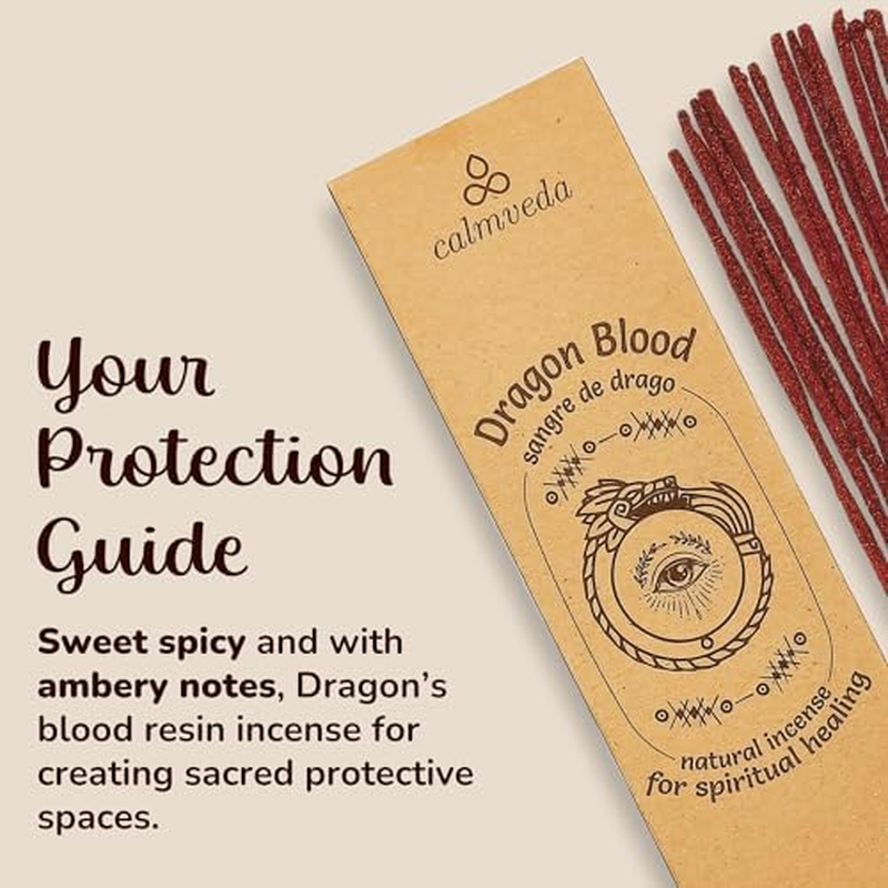 Potent Dragons Blood Incense Sticks - (40+Sticks 9 Inch) Thick Natural Resin Incense Clean Charcoal Free | Sweet Spicy & Ambery Smelling Protection Incense (Burn Time 45+ Mins) image number 6