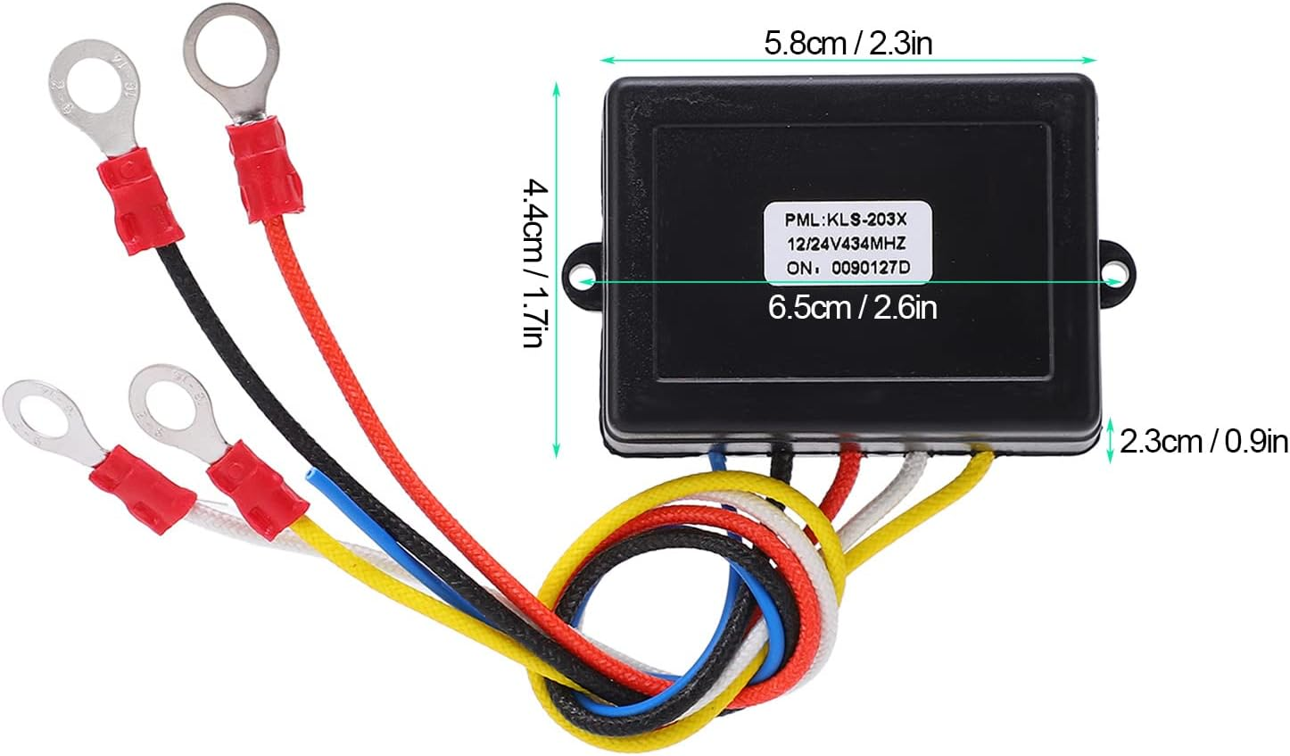 Handset Switch Controller, Easy Installation 12V 24V Portable 434MHZ Winch Wireless Remote Control Kit Heavy Duty with Indicator Light for Truck ATV SUV (Blue)