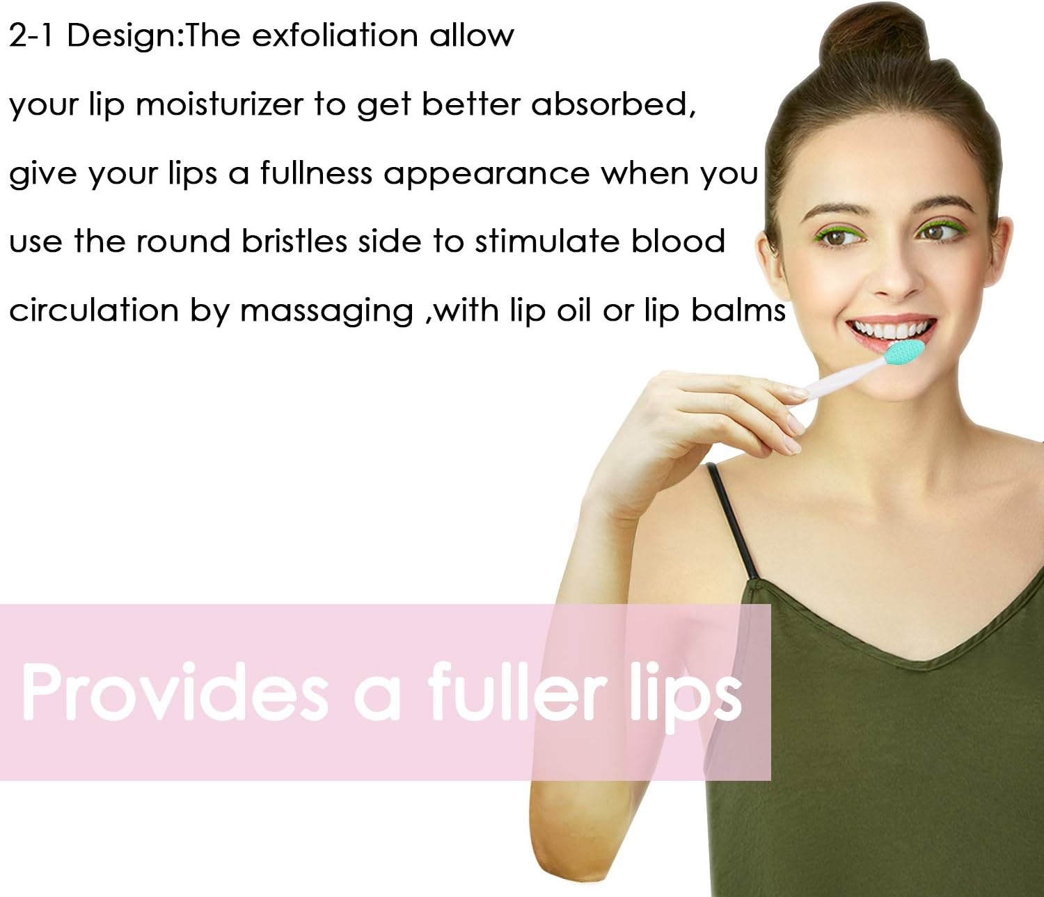 Goworth 3 Pcs Lip Brush Tool,Double-Sided Silicone Exfoliating Lip Brush image number 2