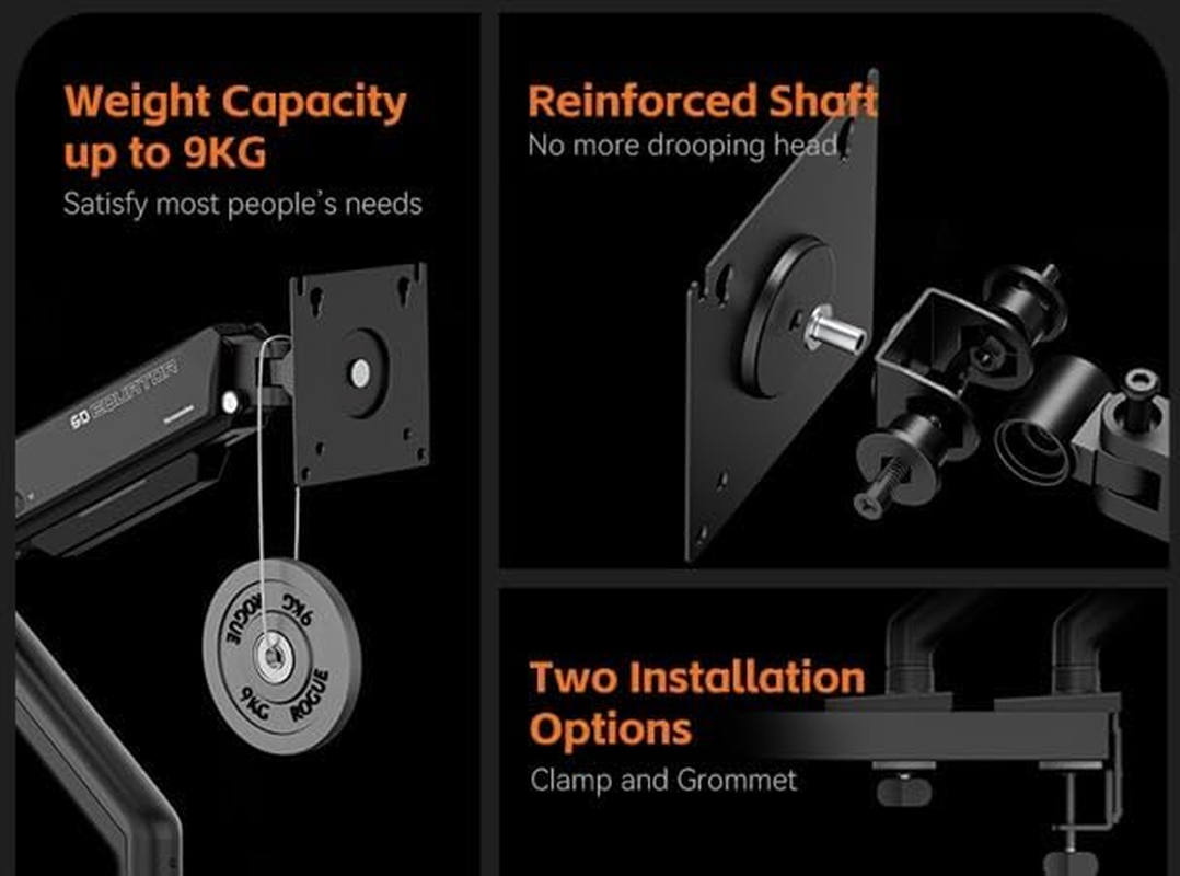 Humanmotion T6-1D Mecha Single Monitor Arm | for 17-32 Inch