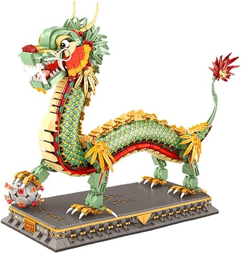 Toymart Lucky Dragon Building Blocks Set Toys (1416PCS) &ndash; Chinese Mythology Mini Bricks Model with Display Base | Cultural Collectible DIY Gift image number 5