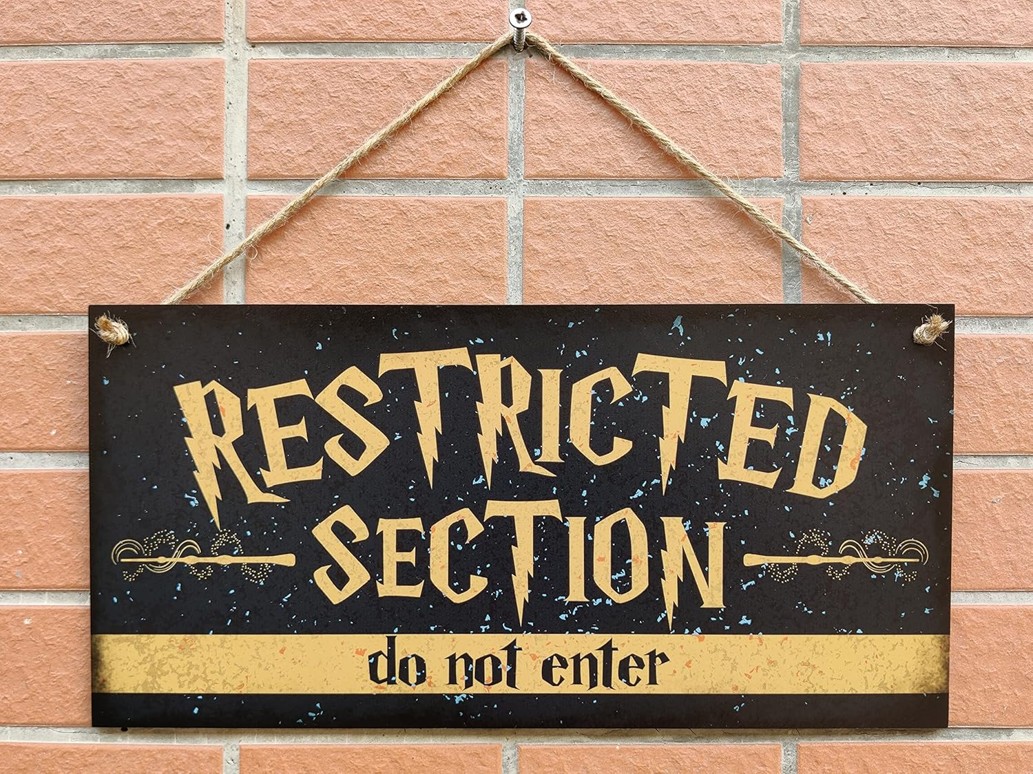 CARISPIBET Restricted Section | Funny Signs Home Decorative Signs Decoration Plaques Fantasy Signs Welcome Signs 6" X 12" image number 1