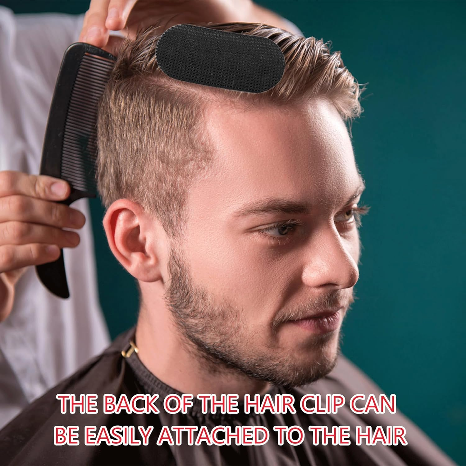 Pack of 16 Hair Holders Hair Fringe Stickers Hair Grippers Barber Pads Non-Slip Hair Grip Hair Clips Hair Cutting Hair Divider Hairdressing Cape for Men and Women Hair Holder (Black Red)