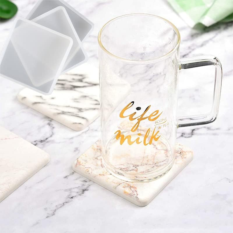 AIMALL Coaster Resin Casting Mould Epoxy Mold Silicone Craft DIY Jewelry Agate Making - Durable & Transparent Design Easy Release image number 4