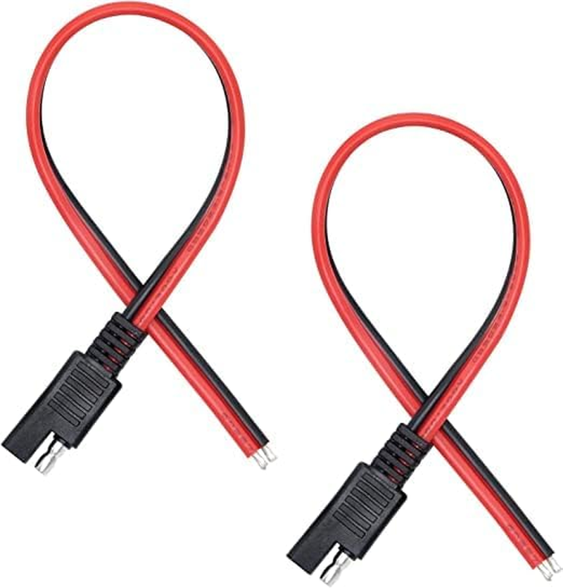 2Pack 2Pin SAE Extension Cable SAE Quick Connector Disconnect Plug for RV Trolling Motor Solar Panel (14AWG) image number 1