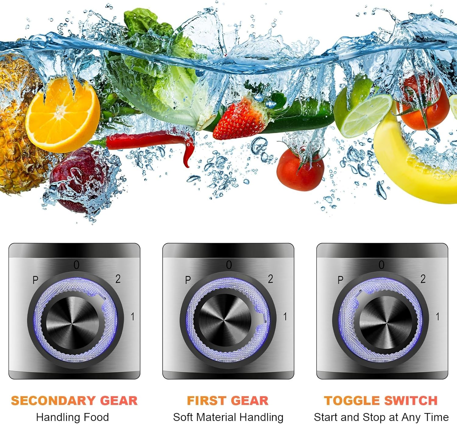 1000W Multifunction Blender and Food Processor - 4 Functions for Grinding, Mincing, Straining | 70Oz 3 Speed | Stainless Steel