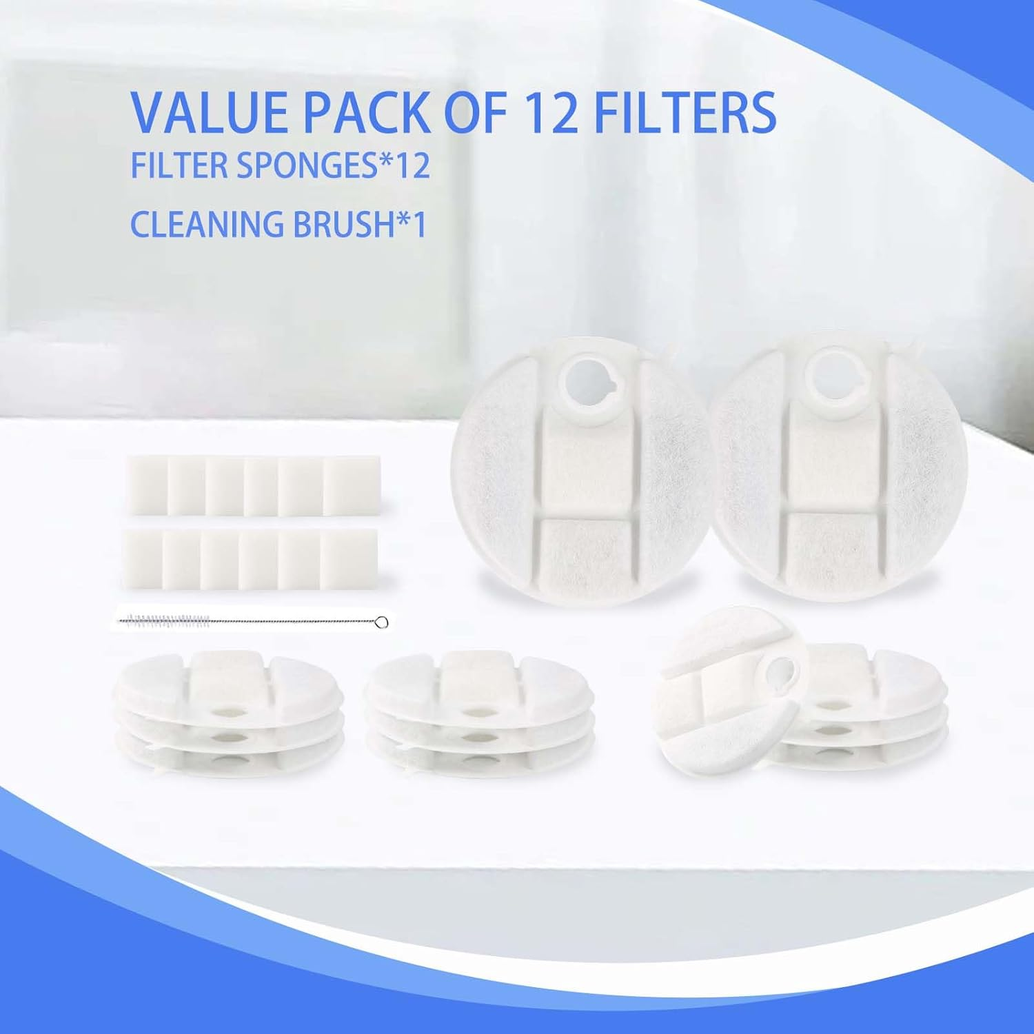 12 Pack Replacement Filters for Petlibro Capsule Dog Water Fountain PLWF008, 6 Month Supply Filter for Dog Water Dispensers image number 1