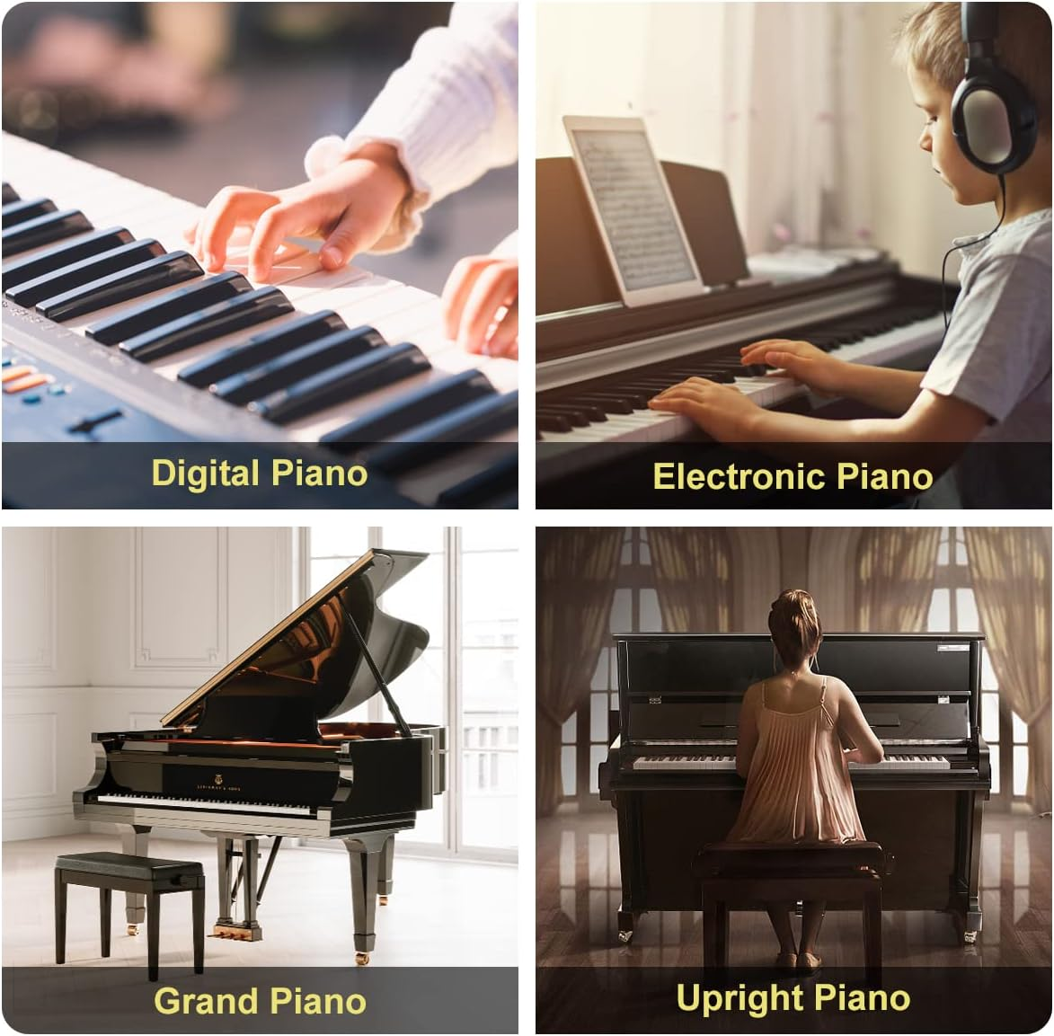 Vitoler Removable Piano Keyboard Note Labels,88 Keys Piano Keyboard Stickers,Silicone Keyboard Stickers for Beginners image number 3