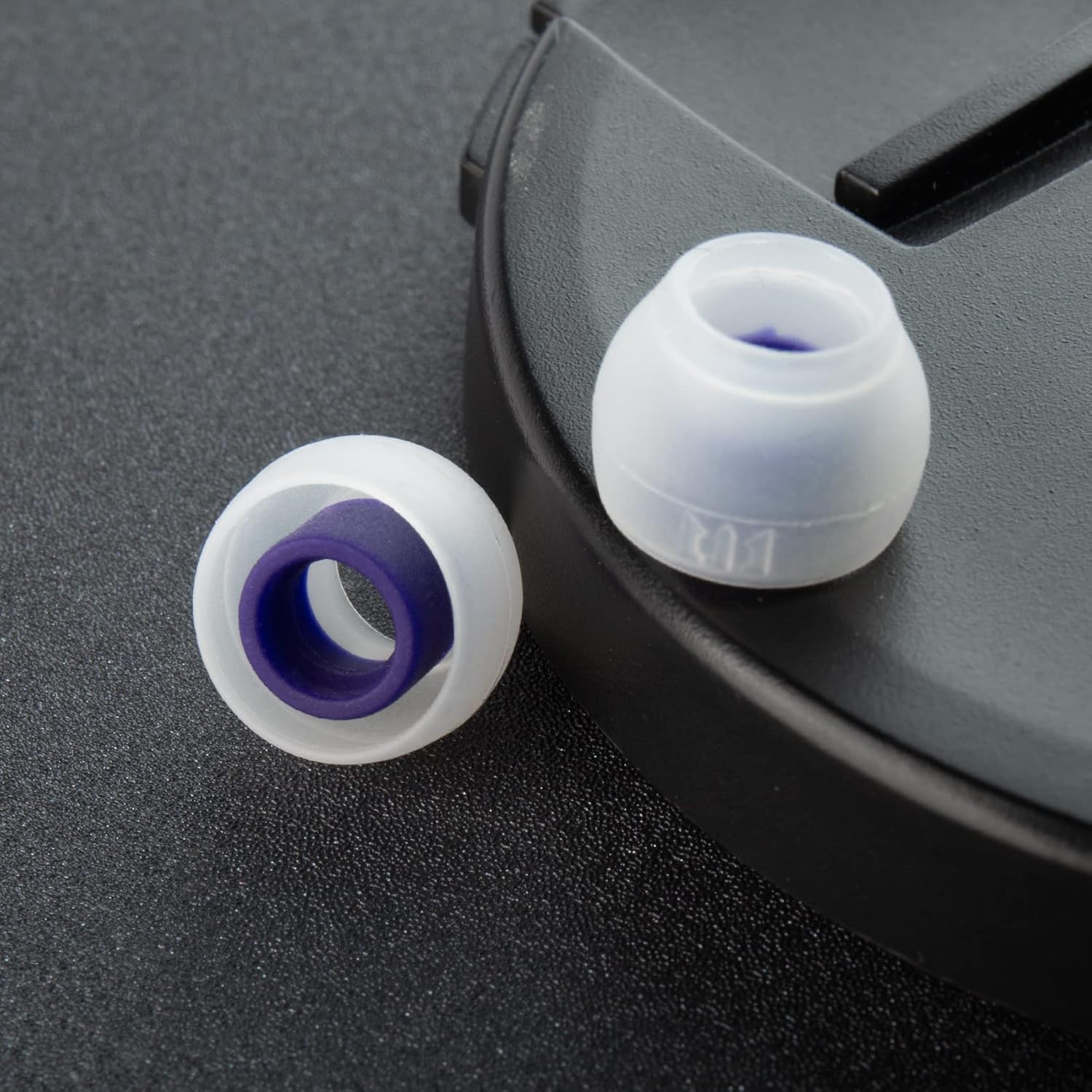 Yinyoo Tri Clarion Replacement Silicone Eartips Rubber Tips for 4.00Mm-5.50Mm Inner Nozzle, In-Ear Earbuds, Headphones, Headset, Purple, Pack of 6, 3 Pairs, M image number 5