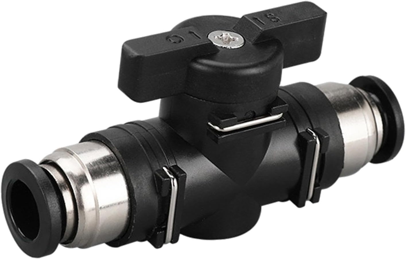 Weilaikeqi Air Fittings Straight Quick Connect Union Push to Connect Fittings Ball Valve Hose Fittings Air Flow Control Valve for Water Air Duct, BUC 8Mm