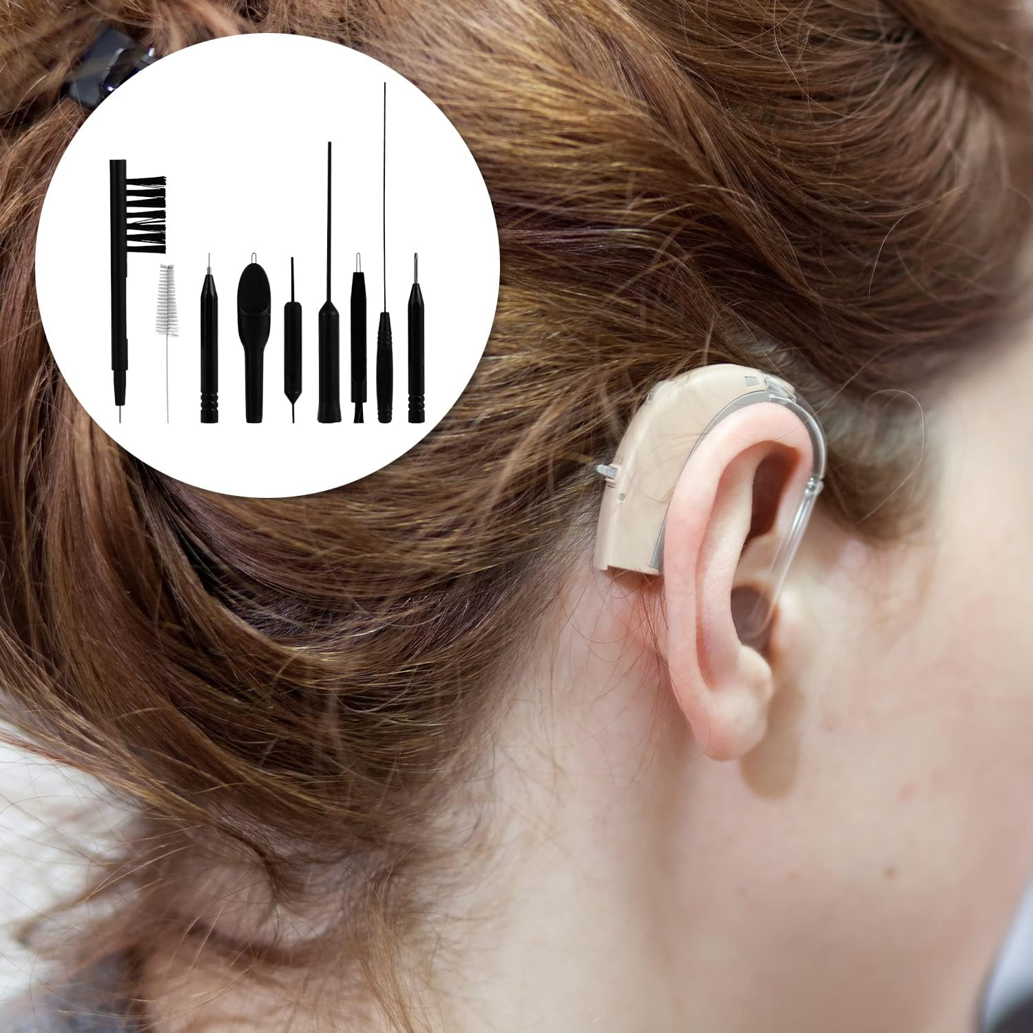 12Pcs Hearing Aid Cleaning Kits, Hearing Aid Cleaning Tools Opticon Hearing Aid Cleaning Tools with Storage Case for Hearing Aid Headphones Earbuds