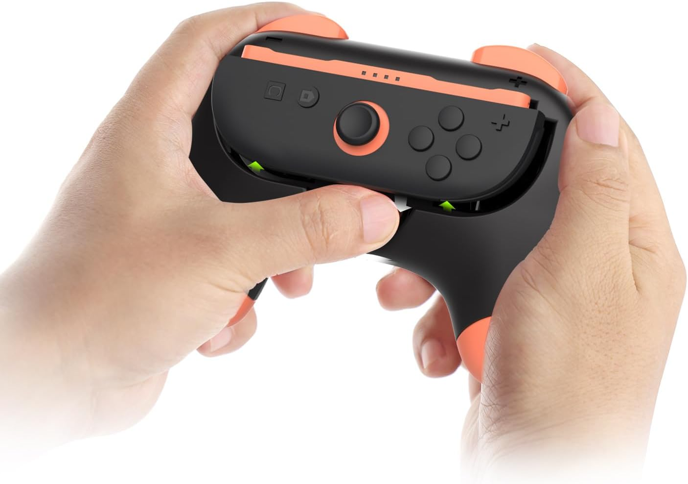 Grip for Nintendo Switch 2 Joyc Ons, [Ergonomic Design] Wear-Resistant Comfort Game Controller Handle Kit for Nintendo Switch 2 Joy-C on (2-Pack) (Black) - Pink Green White image number 3