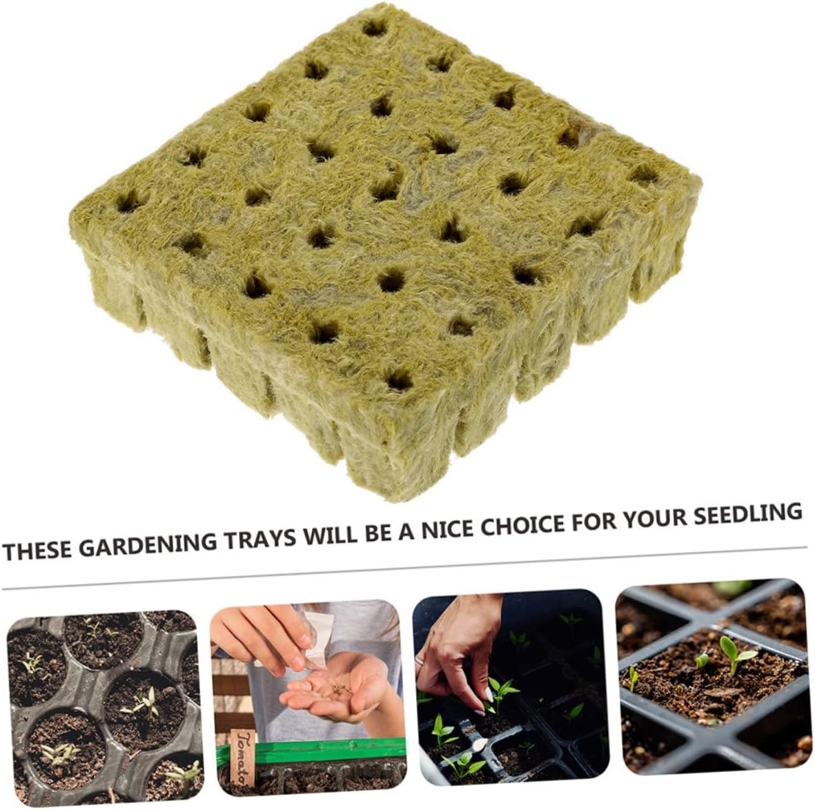 BUTIFULSIC Hydroponic Cultivation Nursery Blocks Soilless Planting Soil Blocks for Hydroponics Gardening Supplies 50Pcs 25X25X40Mm Starter Plugs for Cuttings and Seedlings image number 2