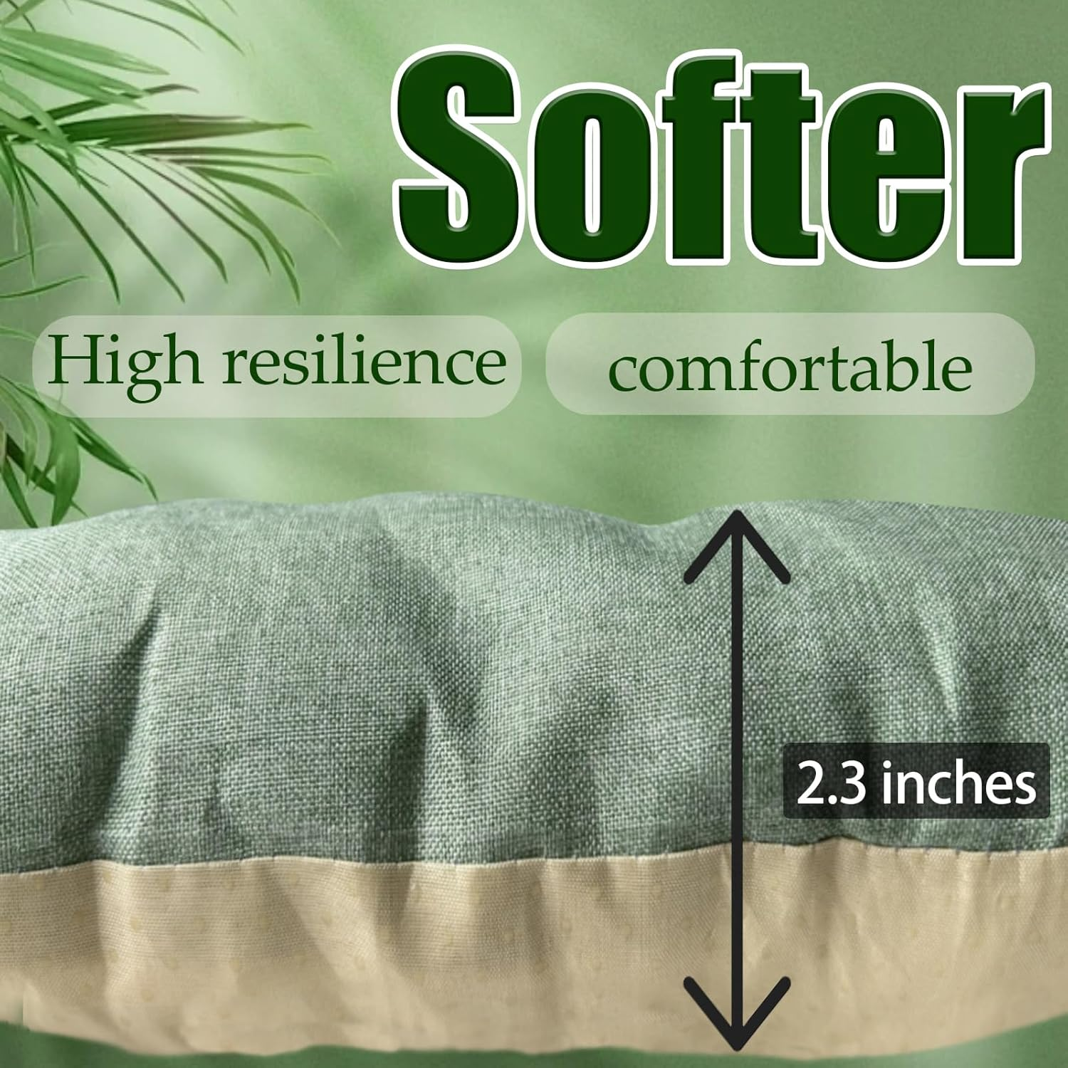 General Comfortable Seat Cushion Outdoor Indoor Cushion Square Soft Chair Cushion Home Decoration 40X40 Cm Suitable for Home, Office, Car, Patio Furniture, Mint Green, Square Design image number 2