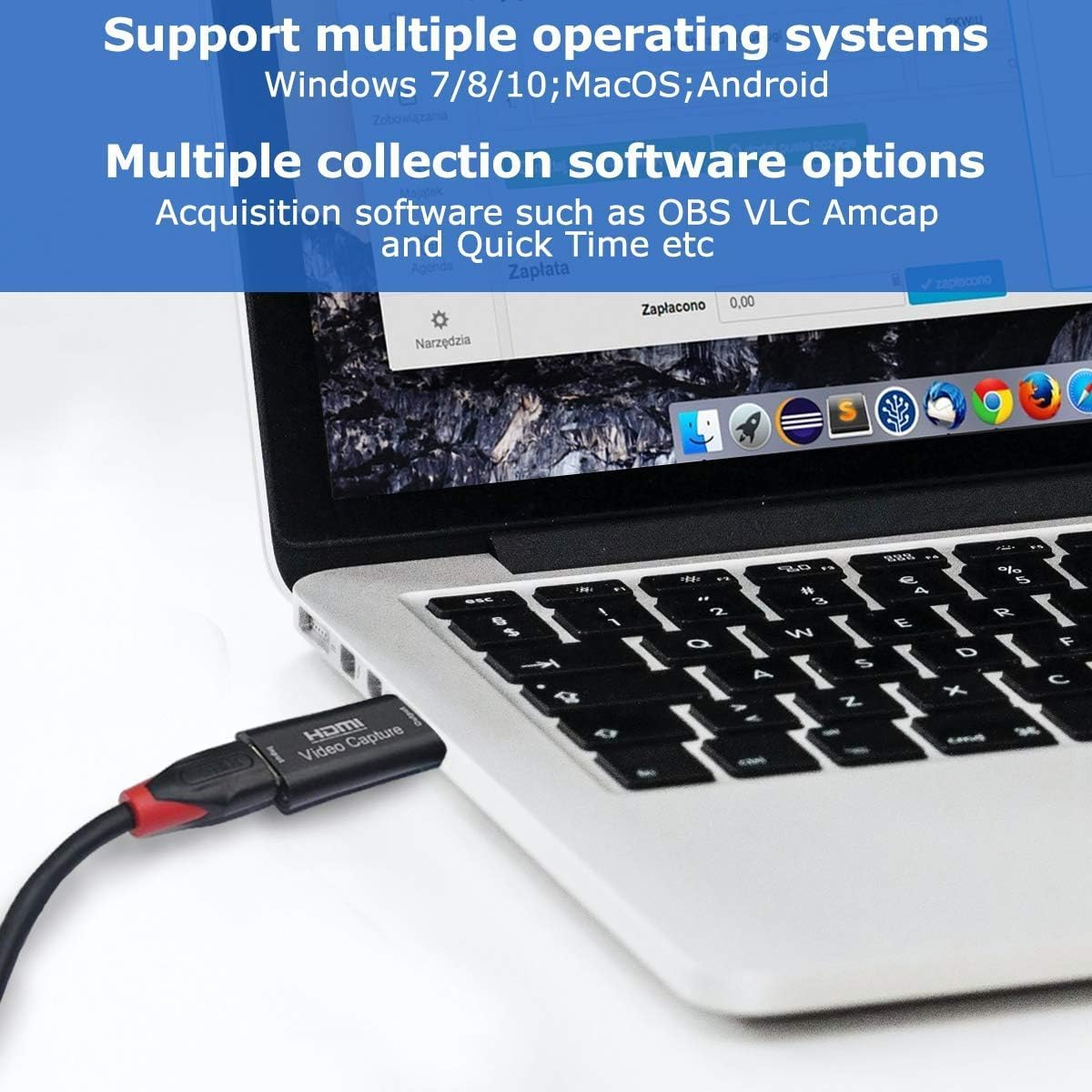 4K HDMI Video Capture Card, Cam Link Card Game Capture Card Audio Capture Adapter HDMI to USB 2.0 Record Capture Device for Streaming, Live Broadcasting, Video Conference, Teaching, Gaming image number 3