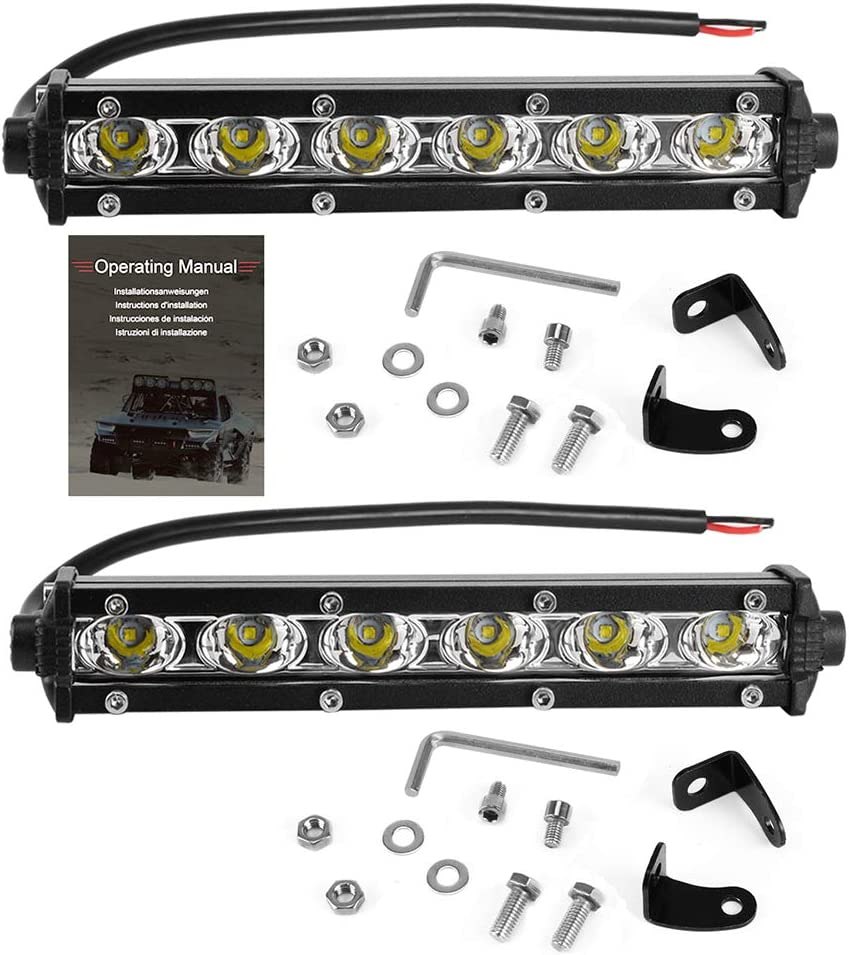 7 Inch Single Row Led Light Bar Pods - Ultra-Slim 60W 10000 Lumens Waterproof Driving Fog Light Combo Flood Spot Lights for Trucks off Road ATV UTV SUV Boat 2-Pack image number 5