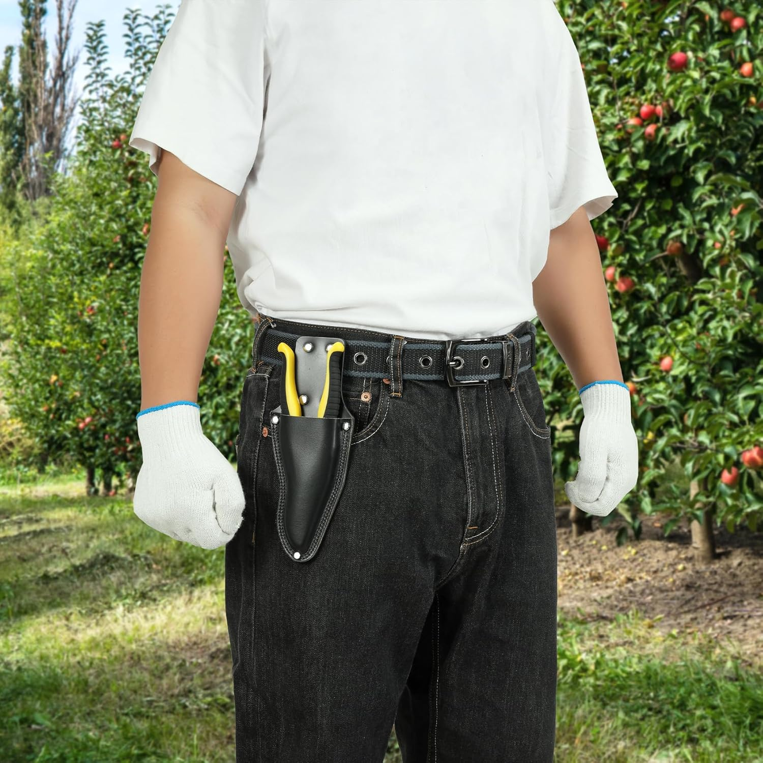 Garden Pruner Sheath,Pruner Tool Holster,Premium Genuine Leather Pruner Holster Protective Case for Garden Pruning Snips and Clippers image number 1