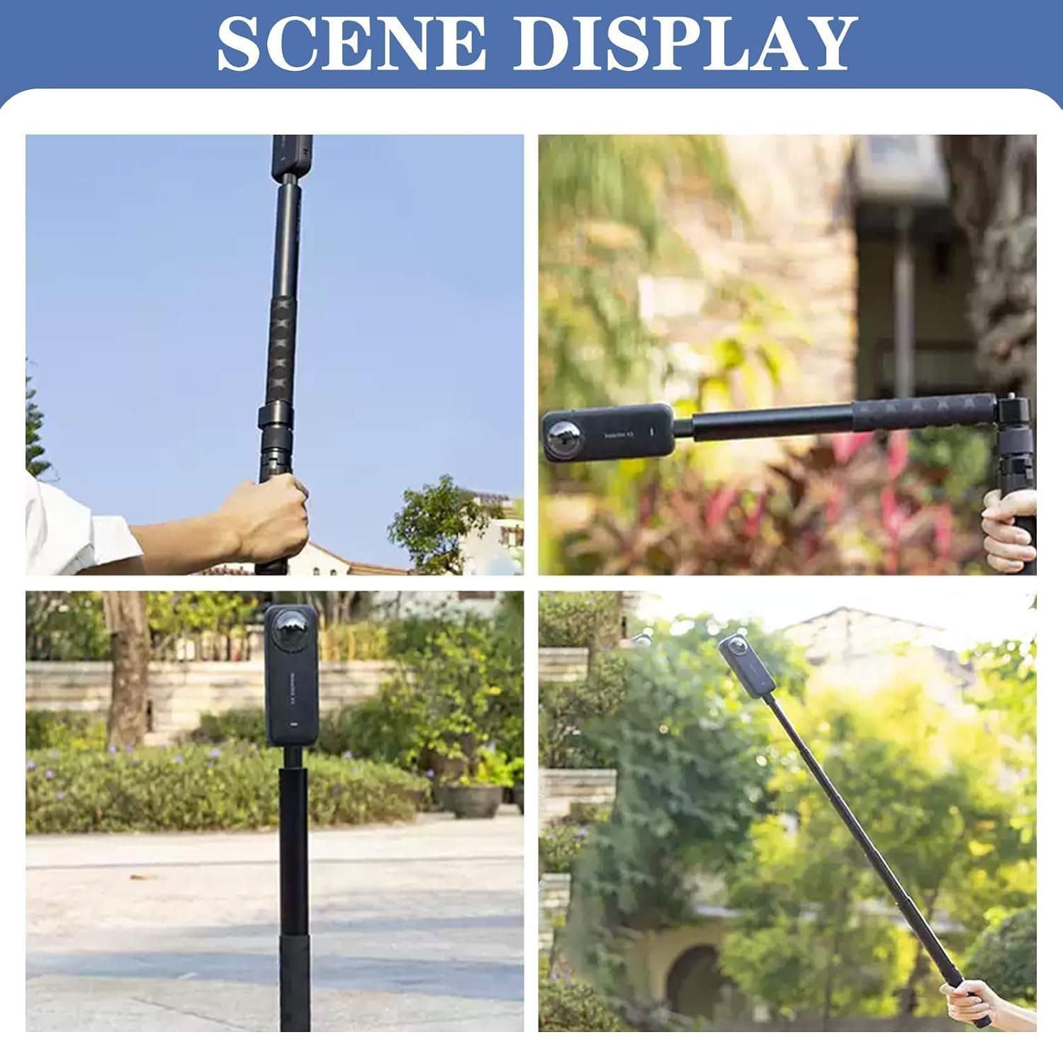 120Cm Invisible Selfie Stick Monopod for Insta360 ONE R/ X2/EVO and Gopro Action Cameras, Create Dynamic Shots with Bullet Time Effect, Universal Invisible Monopod Stick image number 3