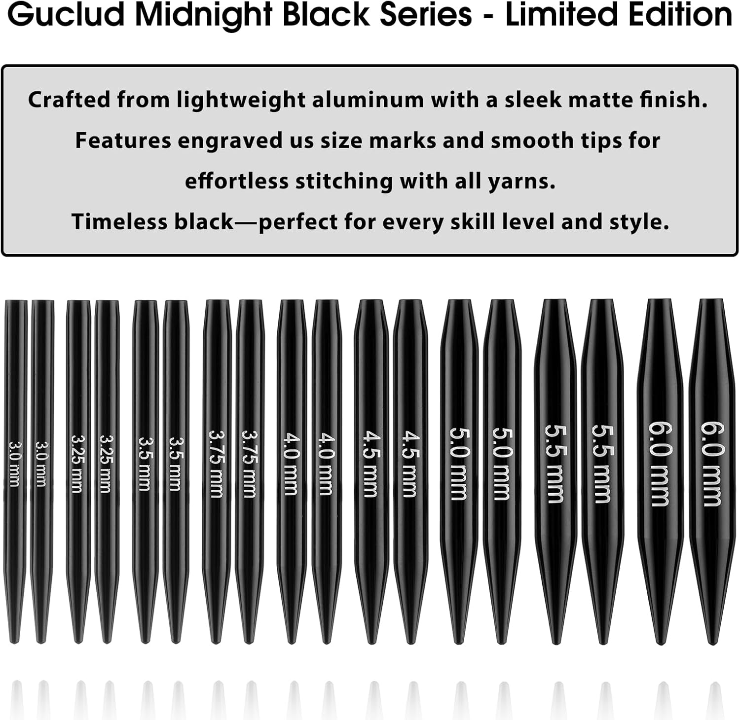 Guclud Interchangeable Circular Knitting Needle Set, 3-Inch Shorties Knitting Needles Sizes US 2.5, 3, 4, 5, 6, 7, 8, 9, 10 with Cable, Accessories and Case, 9-Pairs image number 5