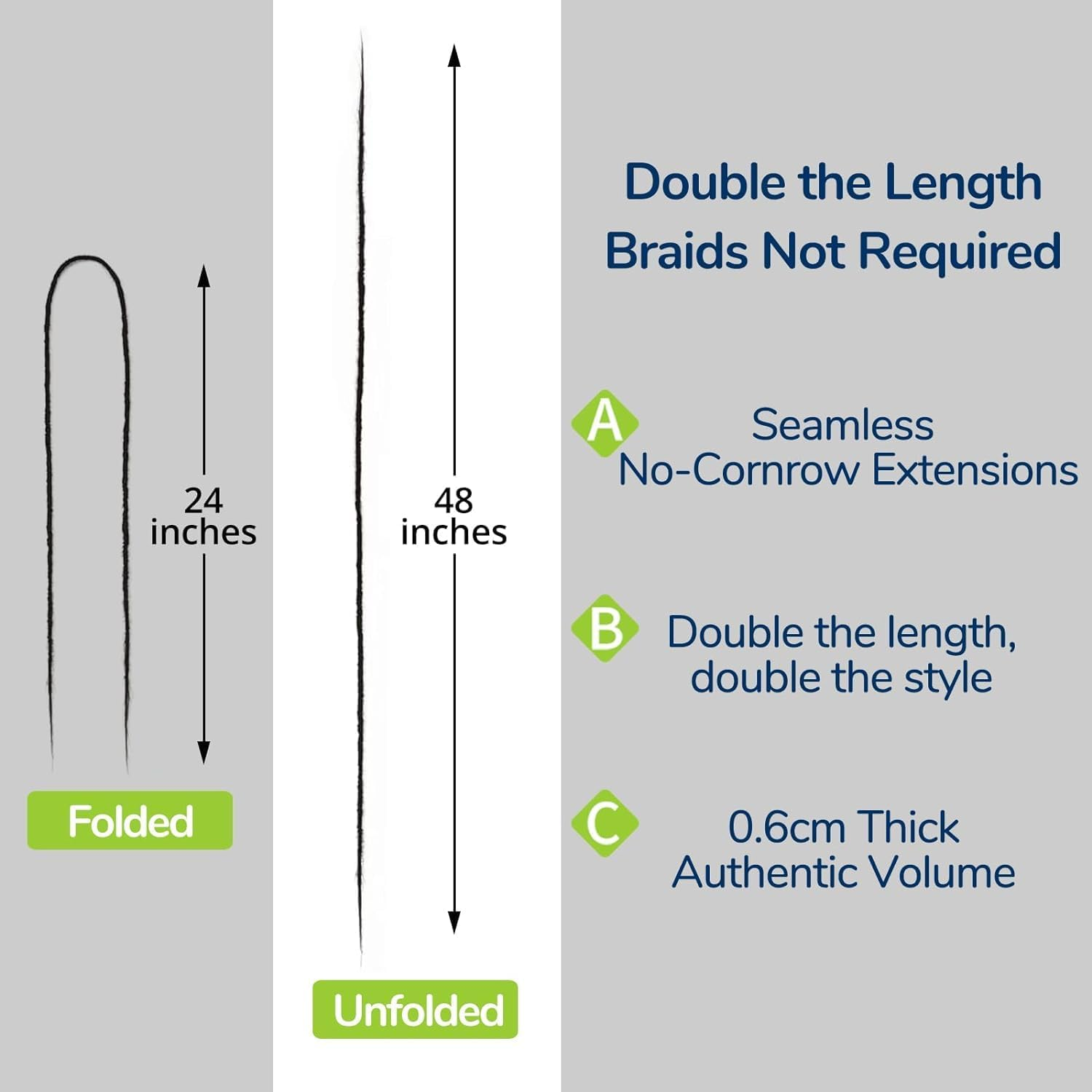 PORSMEER 24 Inch Dreadlocks Extensions 10 Strands Handmade Dreadlock Crochet Hair Braids Synthetic 0.6 Cm Hippie Straight Double Ended Dreads Goddess Locs Crochet Hair for Women (4#, Double-Ended) image number 6