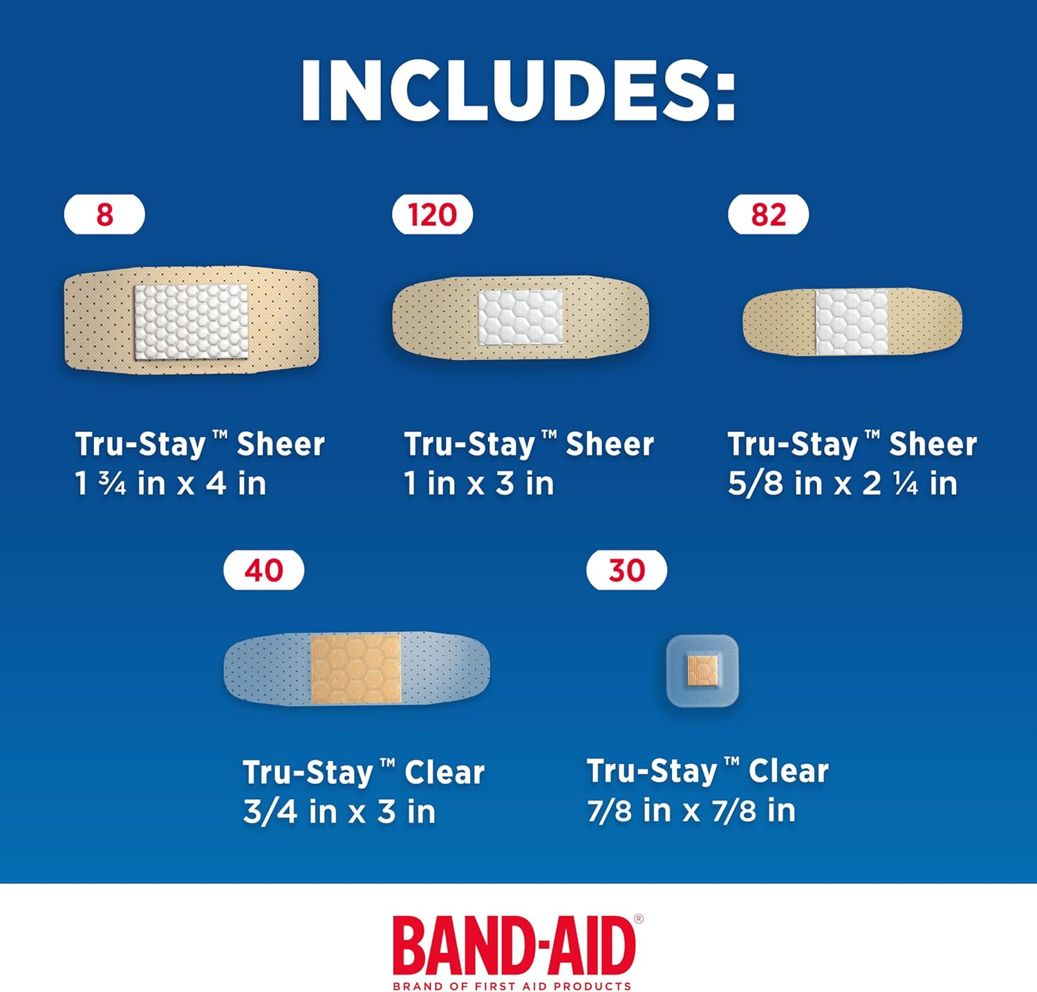 Band-Aid Brand Adhesive Bandage Family Variety Pack, Sheer and Clear Bandages, Assorted Sizes, 280 Ct image number 1
