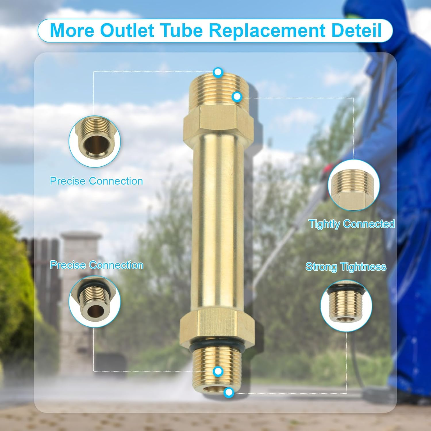 Pressure Washer Outlet Tube Replacement 201497GS 190589GS 190634GS for Craftsman Pressure Washers Compatible with Briggs & Stratton & Troy-Bilt Pressure Washer Pump Parts image number 5