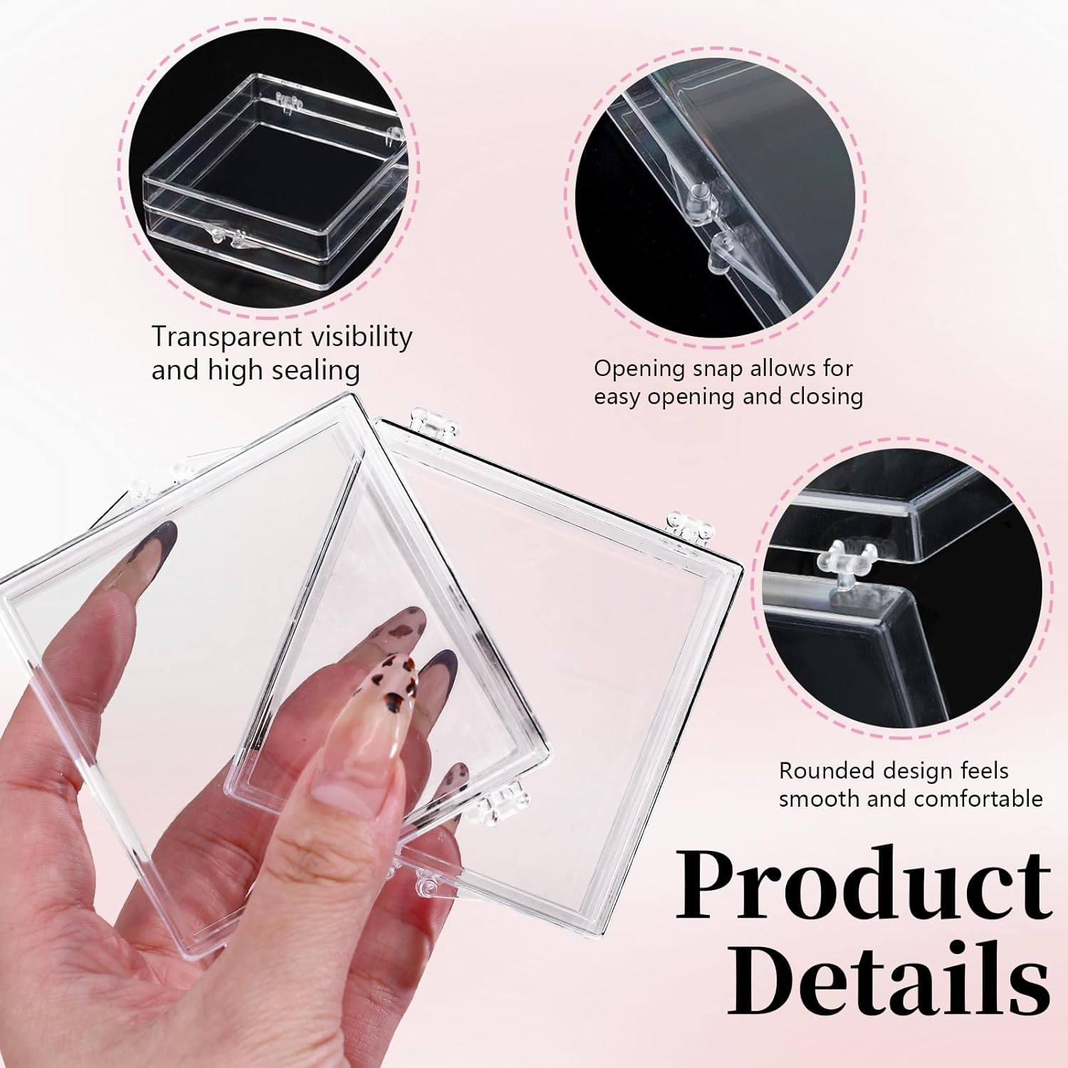 Koceci 8 Pack Press on Nail Organizer, Nail Packaging for Press Ons, Clear Plastic Fake Nail Holder Organizer Acrylic Nail Display Storage Box for Nail Business Art Salon (Transparent) image number 3