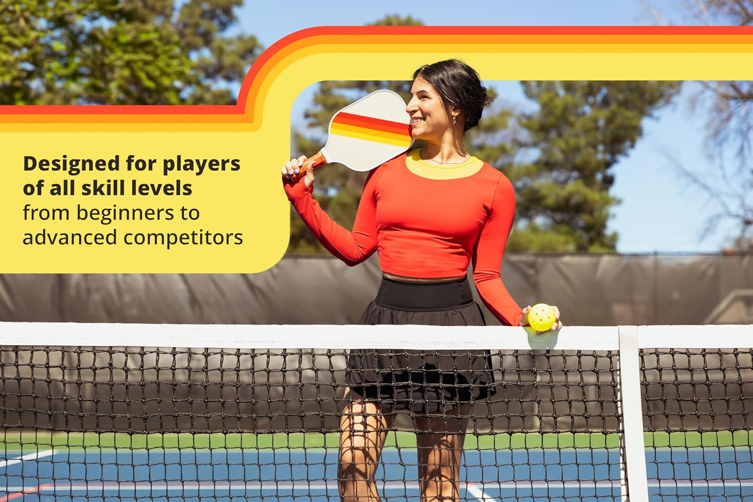 Pickleball Paddle, USA Pickleball Approved, High Performance Composite Graphite Surface, Polymer Honeycomb Core, Ultra Cushion Sweat-Proof Grip, Perfect for Beginner & Professional Players