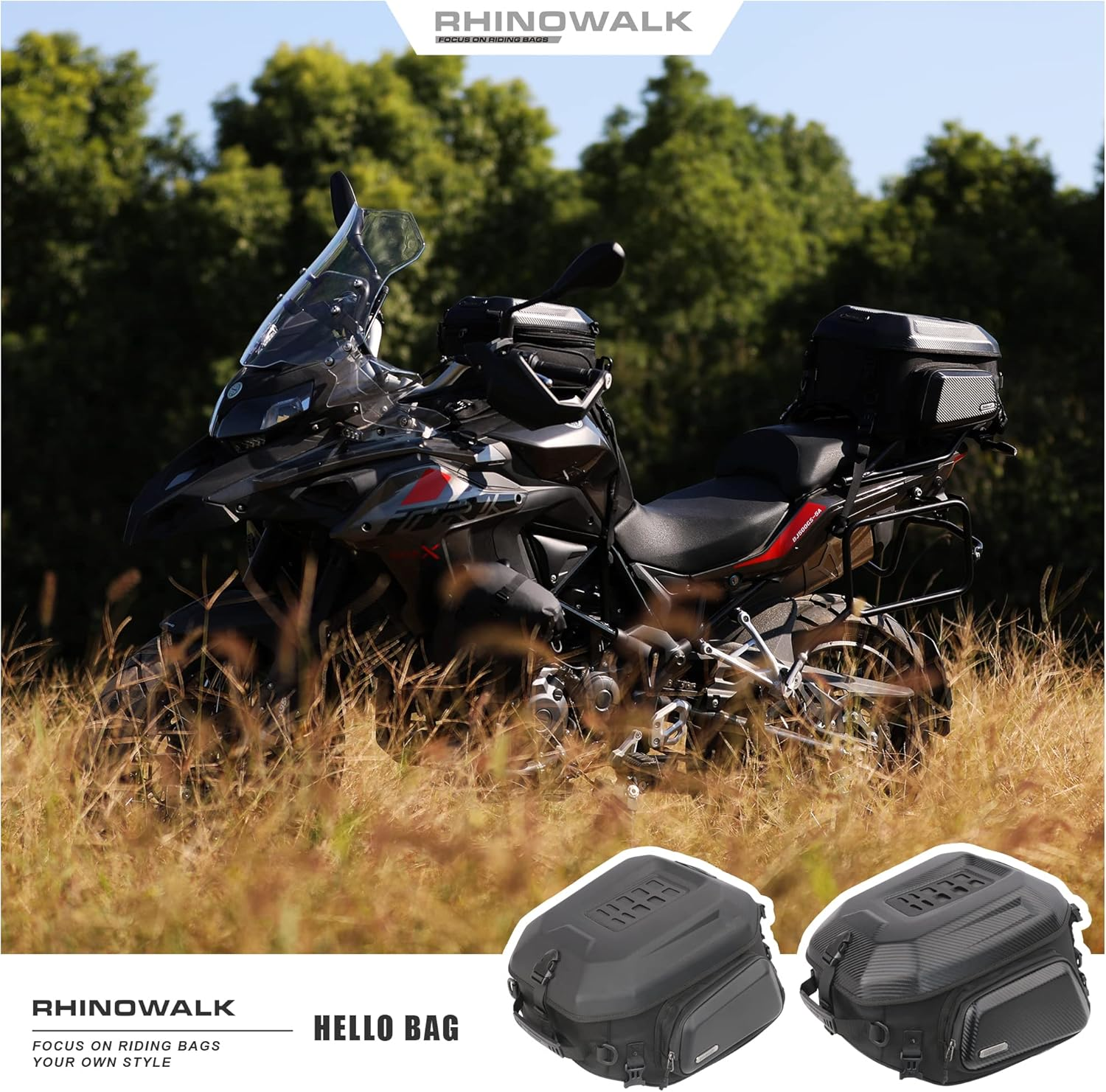 Rhinowalk Motorcycle Seat Bag - Expandable 23-35L Hard Shell Helmet Bag - Waterproof Luggage Bag - Travel Storage Bag image number 5