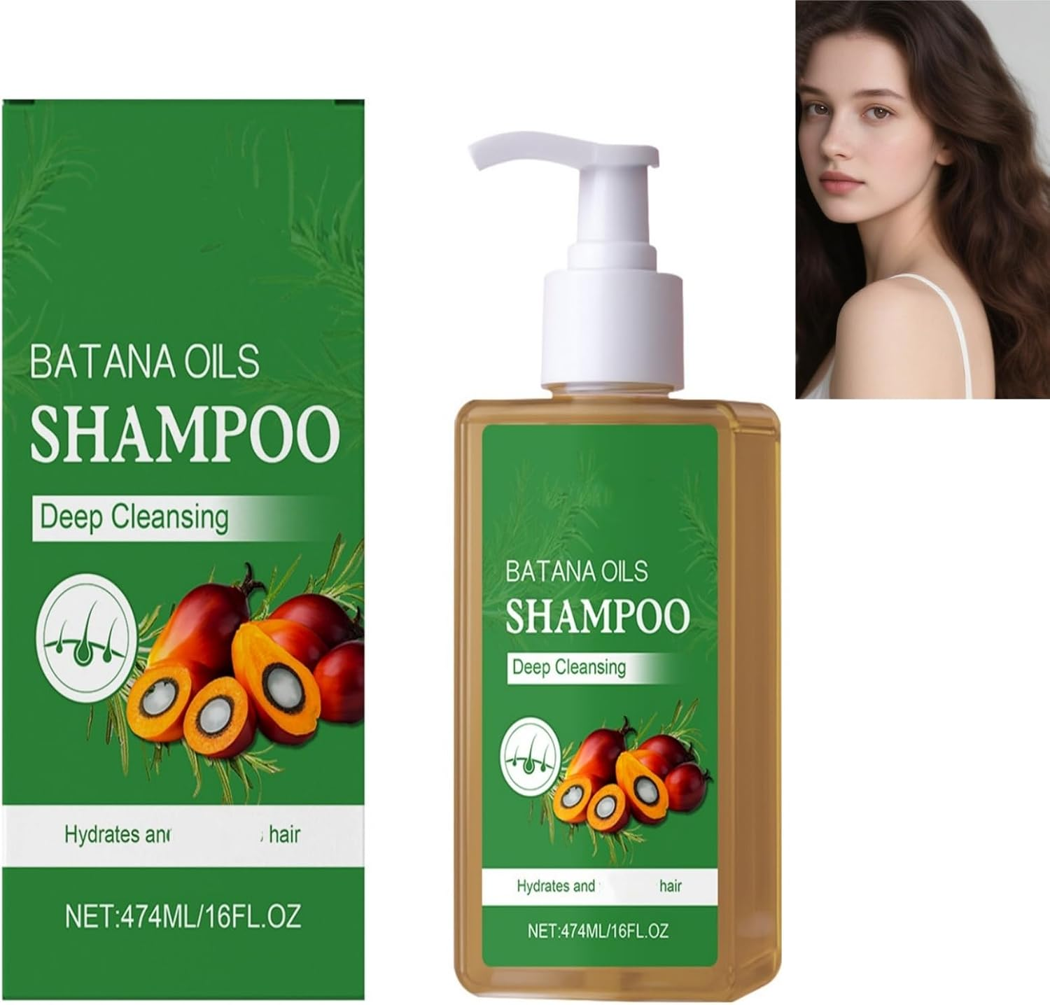 Batana Oil Shampoo,Smoothing - Lightweight, Moisturizing & Restoration,Adds Shining & Softness,Strengthening, Deep Scalp Moisturization for Dry, Damaged, Thinning Hair & Split Ends (2PCS)