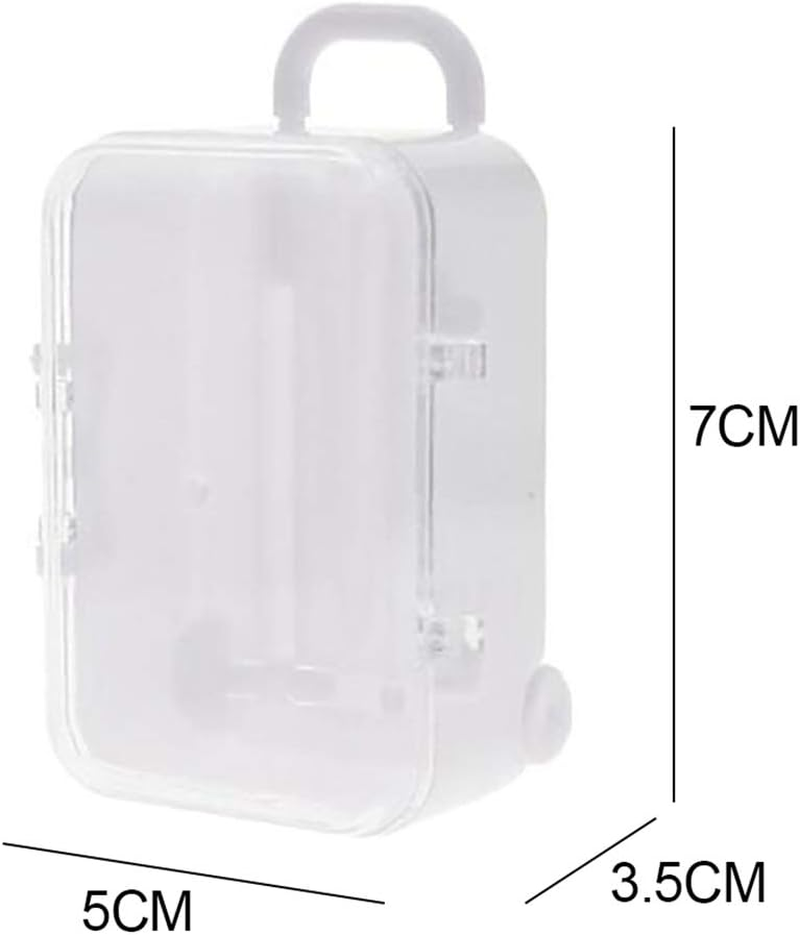 Voniecop White Mini Roller Travel Suitcase Candy Box Personality Wedding Candy Box Luggage Trolley Case Candy Toy Small Storage Box image number 6