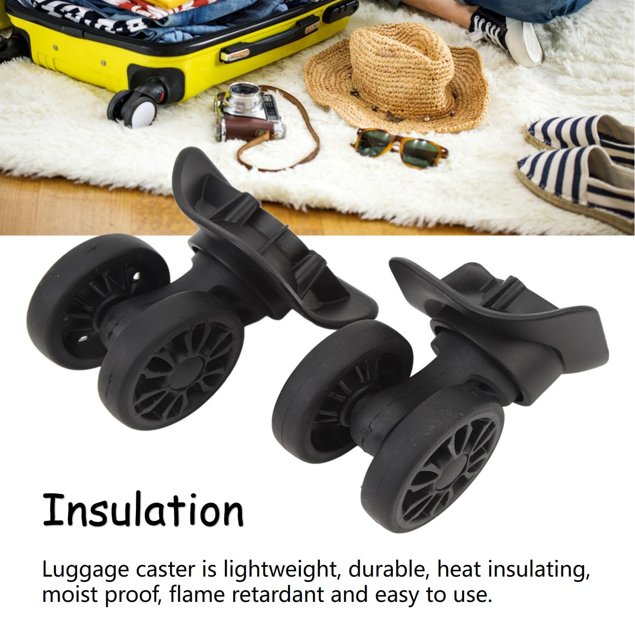 2Pcs Replacement Luggage Wheel for Repairing Easy to Install, Universal Suitcase Caster for Repairing, Suitcase Wheels Replacement image number 1