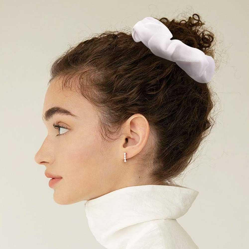 Semato 16 Pack White Velvet Scrunchies Hair Ties Elastics Ponytail Holder Hair Bands Scrunchie Accessories for Women and Girls - Black image number 7
