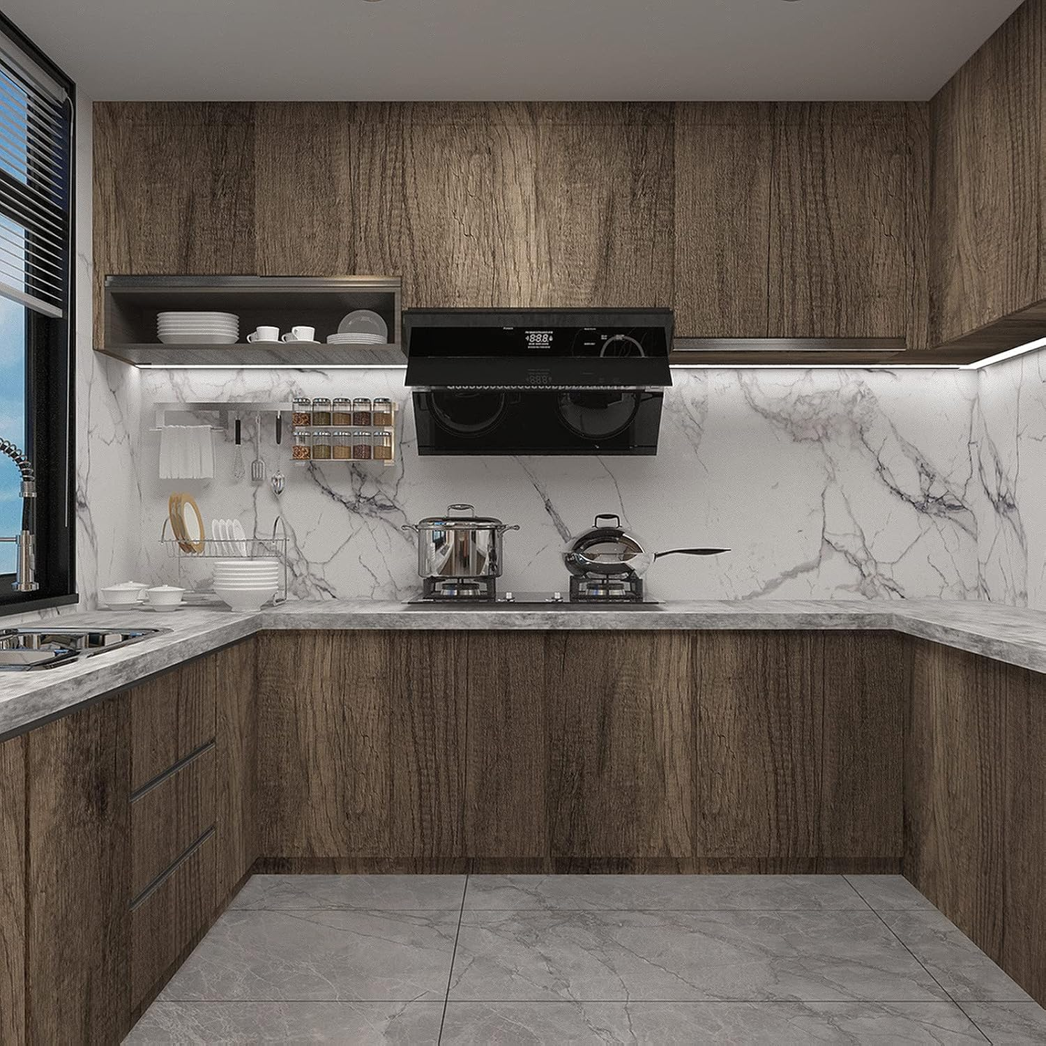 TOTIO Dark Grey Vintage Wood Grain Wallpaper, 60 Cm X 5 M, Self-Adhesive, Waterproof, Removable