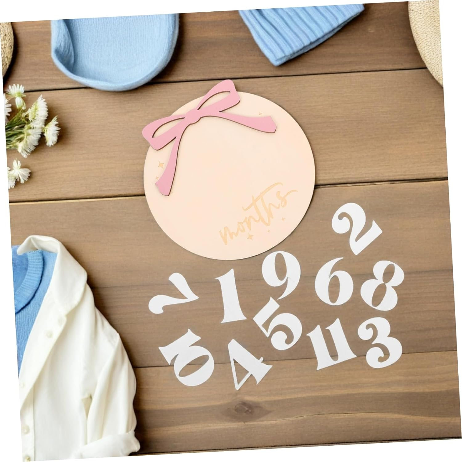 Newborn Calendar Milestone Signs Wooden Monthly Growth Documentation for Photoshoots Birth Announcement Props